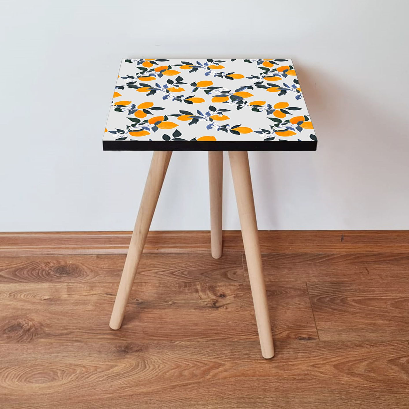 Masuta laterala, Hanah Home, mdf, alb portocaliu verde, 35x35x42 cm