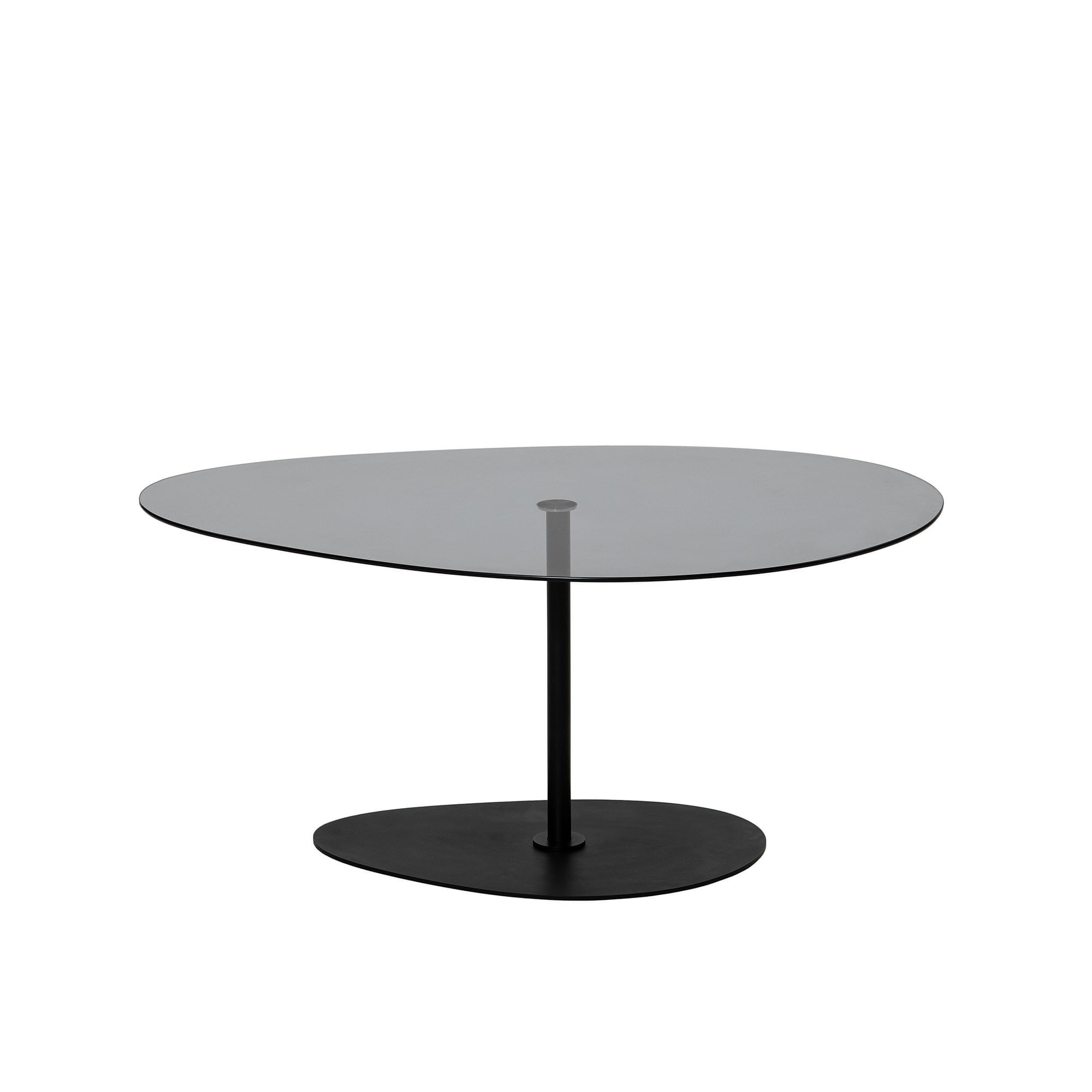 Masuta de cafea, Hanah Home, sticla securizata, gri inchis si negru, 90x60x40 cm — imaginea 3
