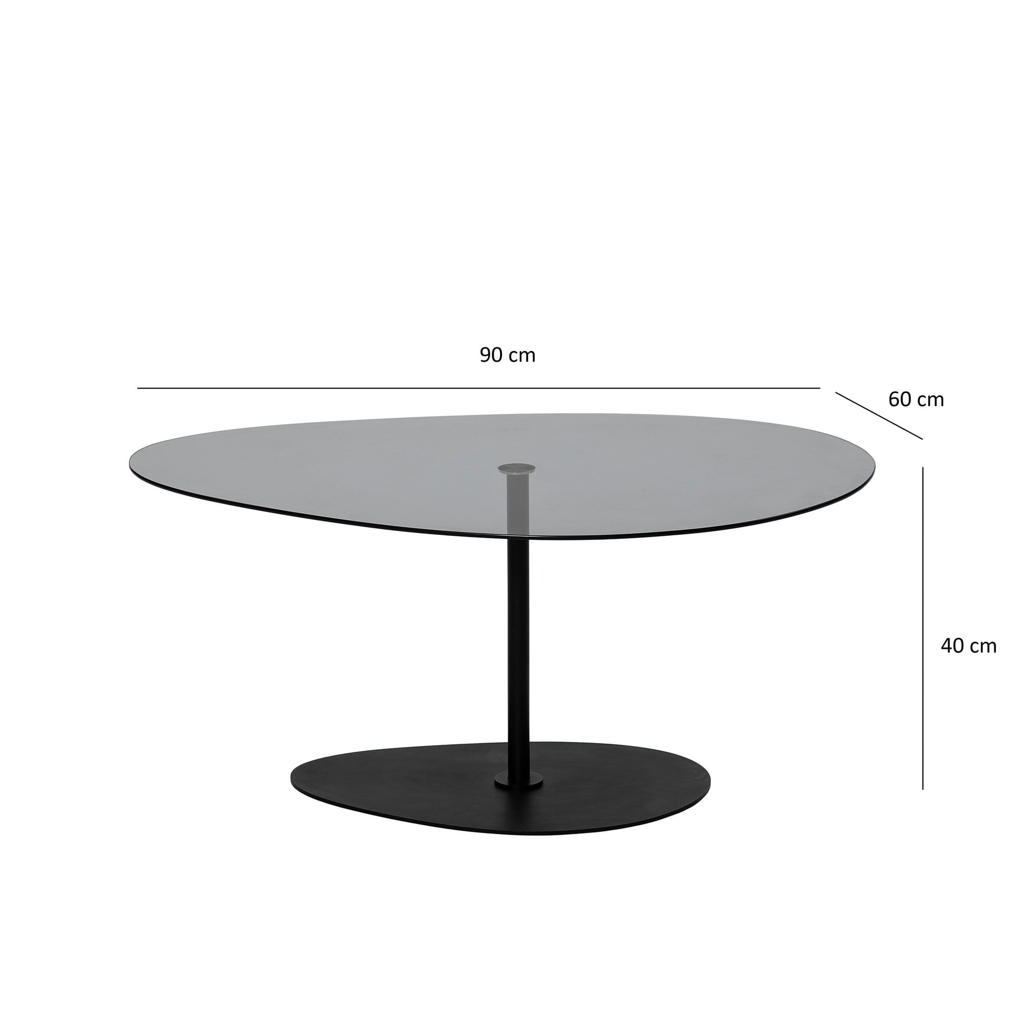 Masuta de cafea, Hanah Home, sticla securizata, gri inchis si negru, 90x60x40 cm — imaginea 7