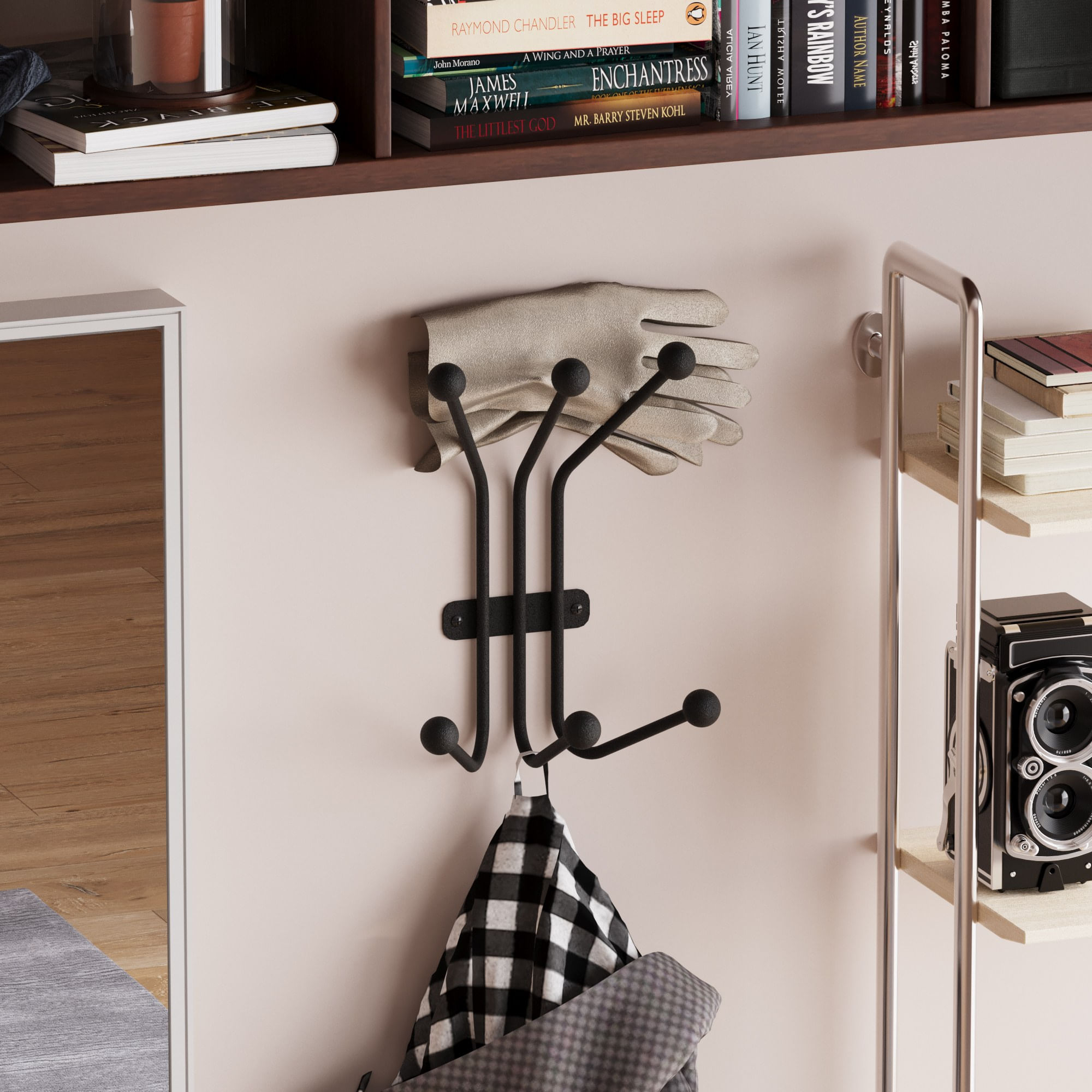 Carlig de perete, Wallxpert, metal, negru, 23x13x30 cm — imaginea 3