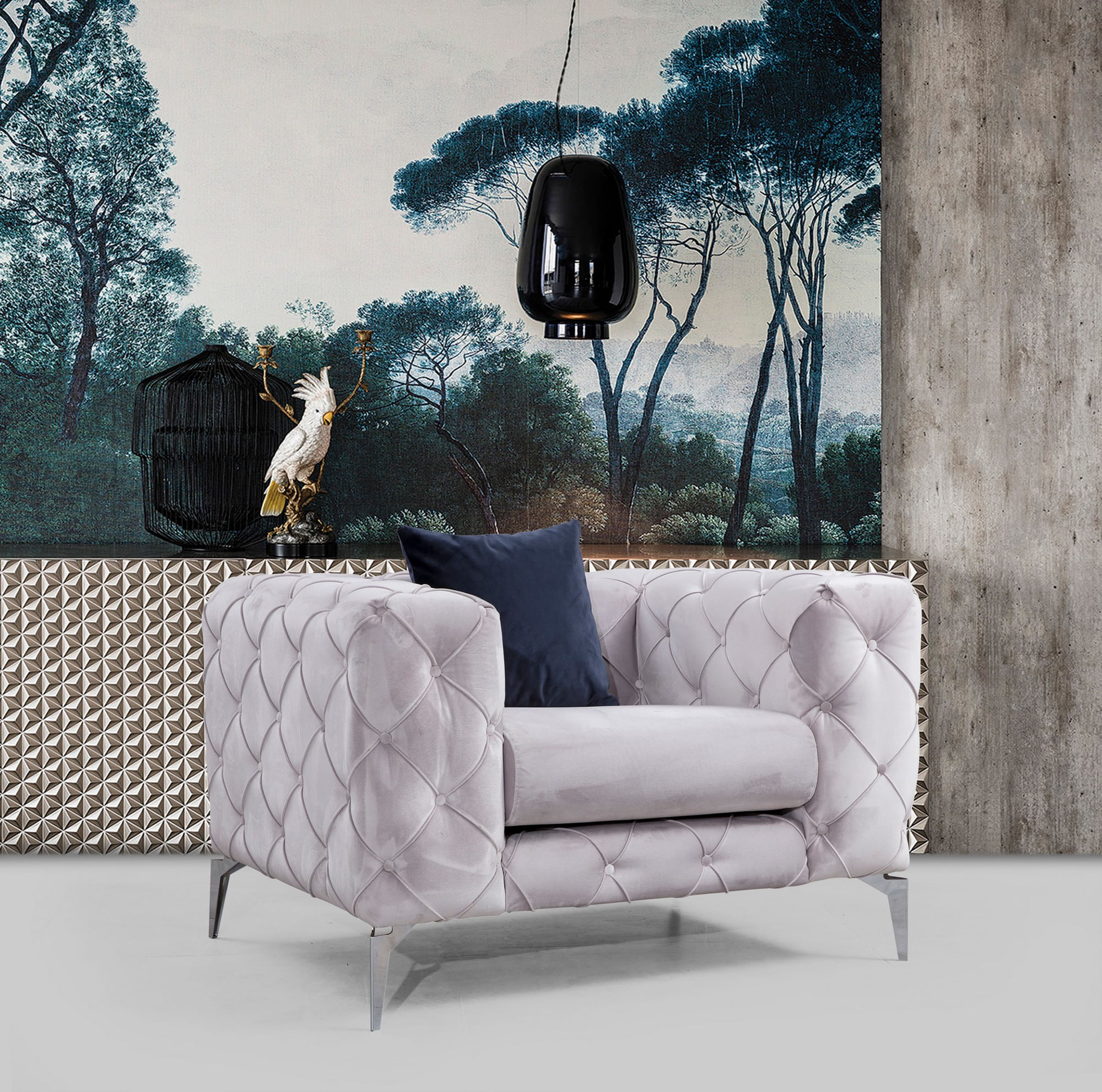Fotoliu, Hanah Home, lemn fag si pal, gri deschis, 108x90x73 cm — imaginea 5