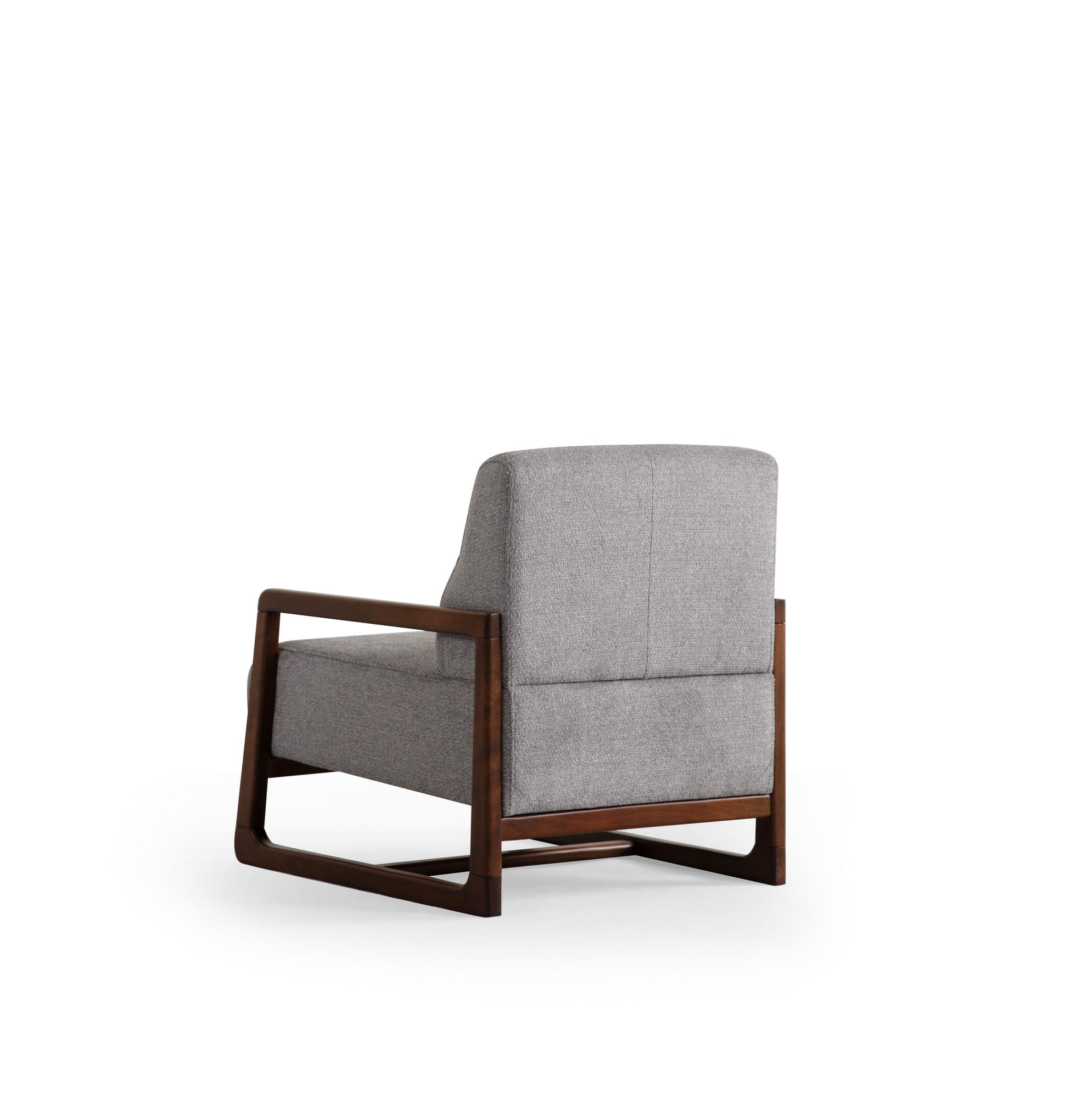 Fotoliu, Atelier Del Sofa, material textil, gri deschis, picioare lemn nuc, 67x77x80 cm — imaginea 2