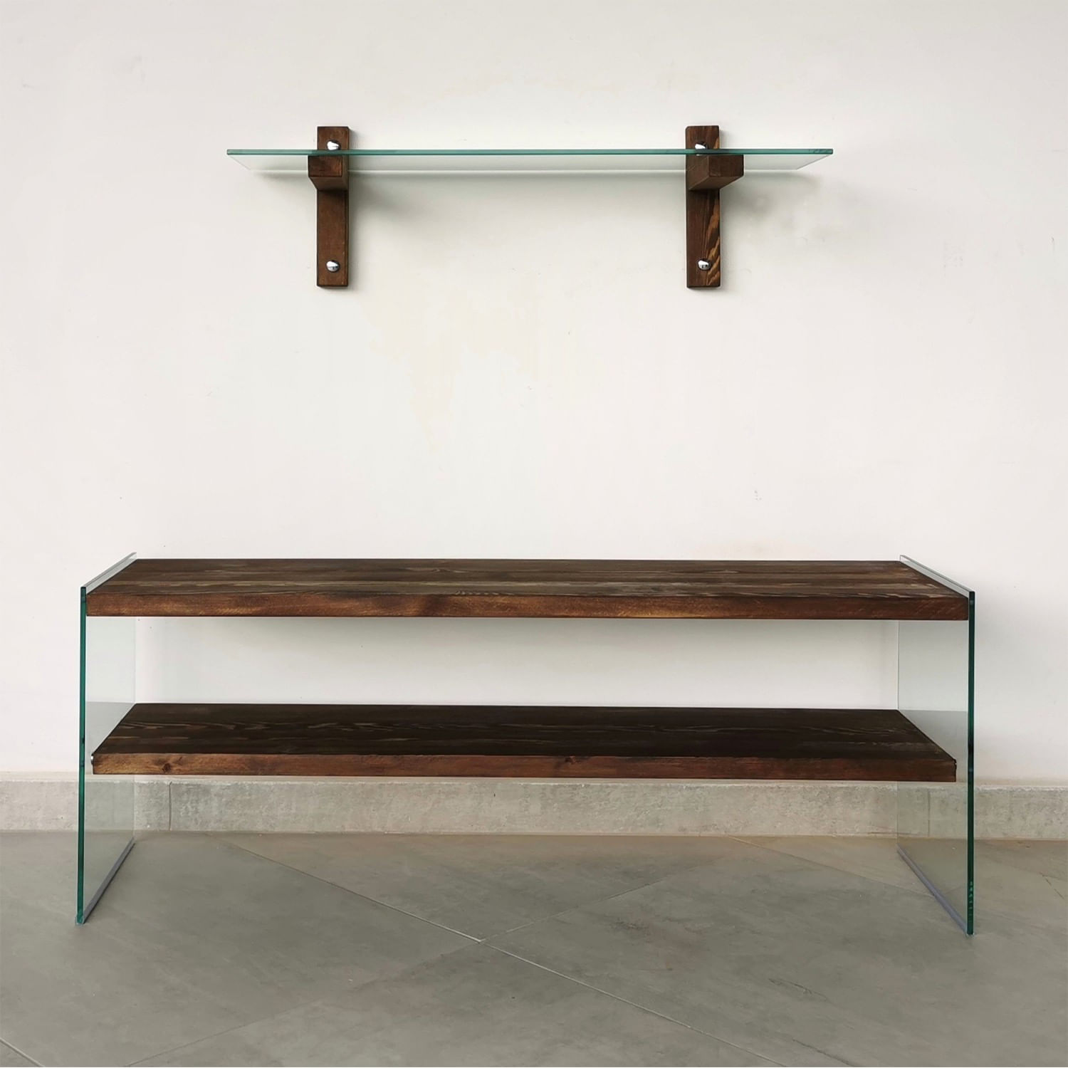 Comoda tv, Hanah Home, lemn masiv de pin, nuc, 120x45x35 cm