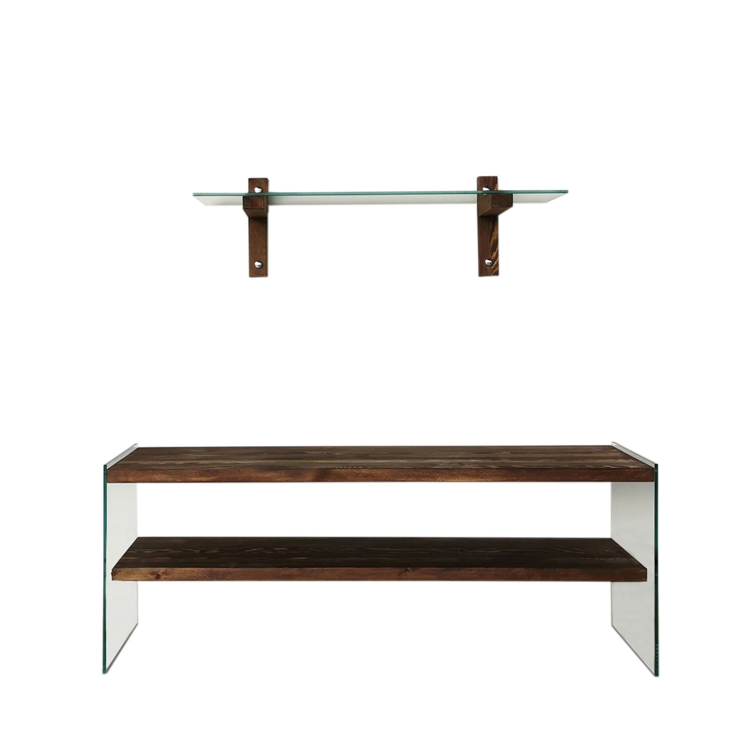Comoda tv, Hanah Home, lemn masiv de pin, nuc, 120x45x35 cm — imaginea 5