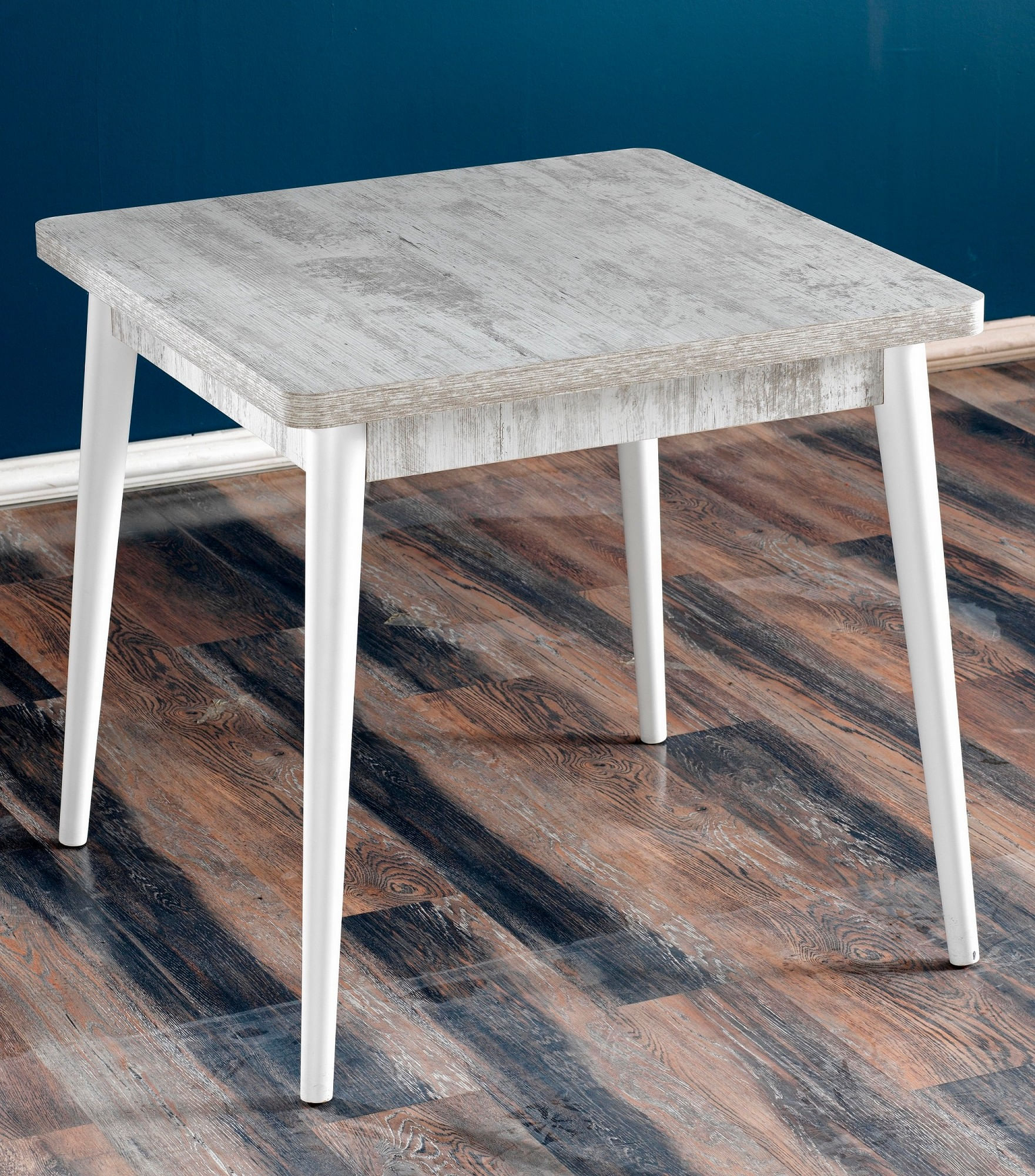 Masa de dining, Hanah Home, panou de particule melaminat, alb antic, 80x80x76.5 cm