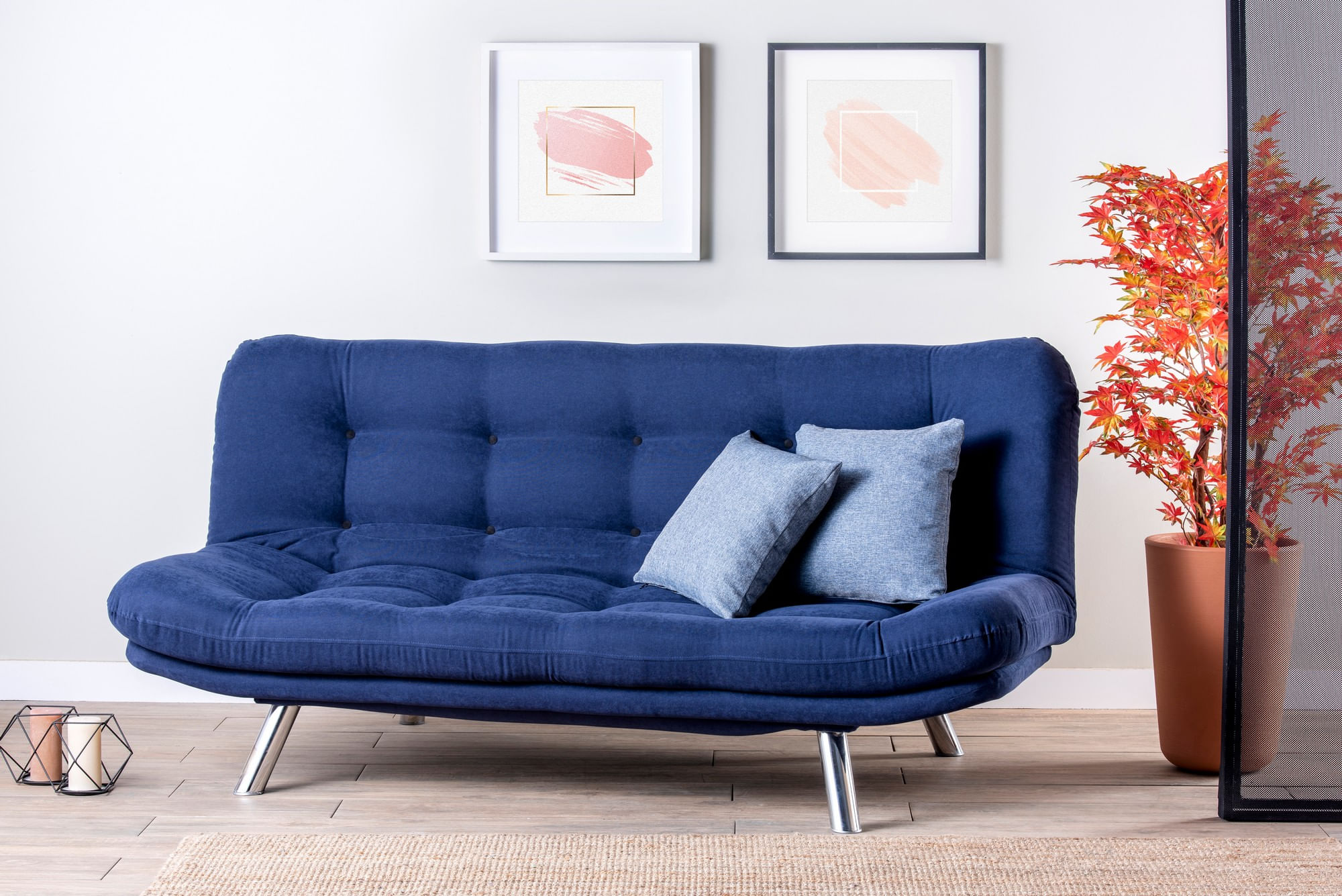 Canapea extensibila, Hanah Home, metal, albastru marin, 200x95x105 cm — imaginea 8