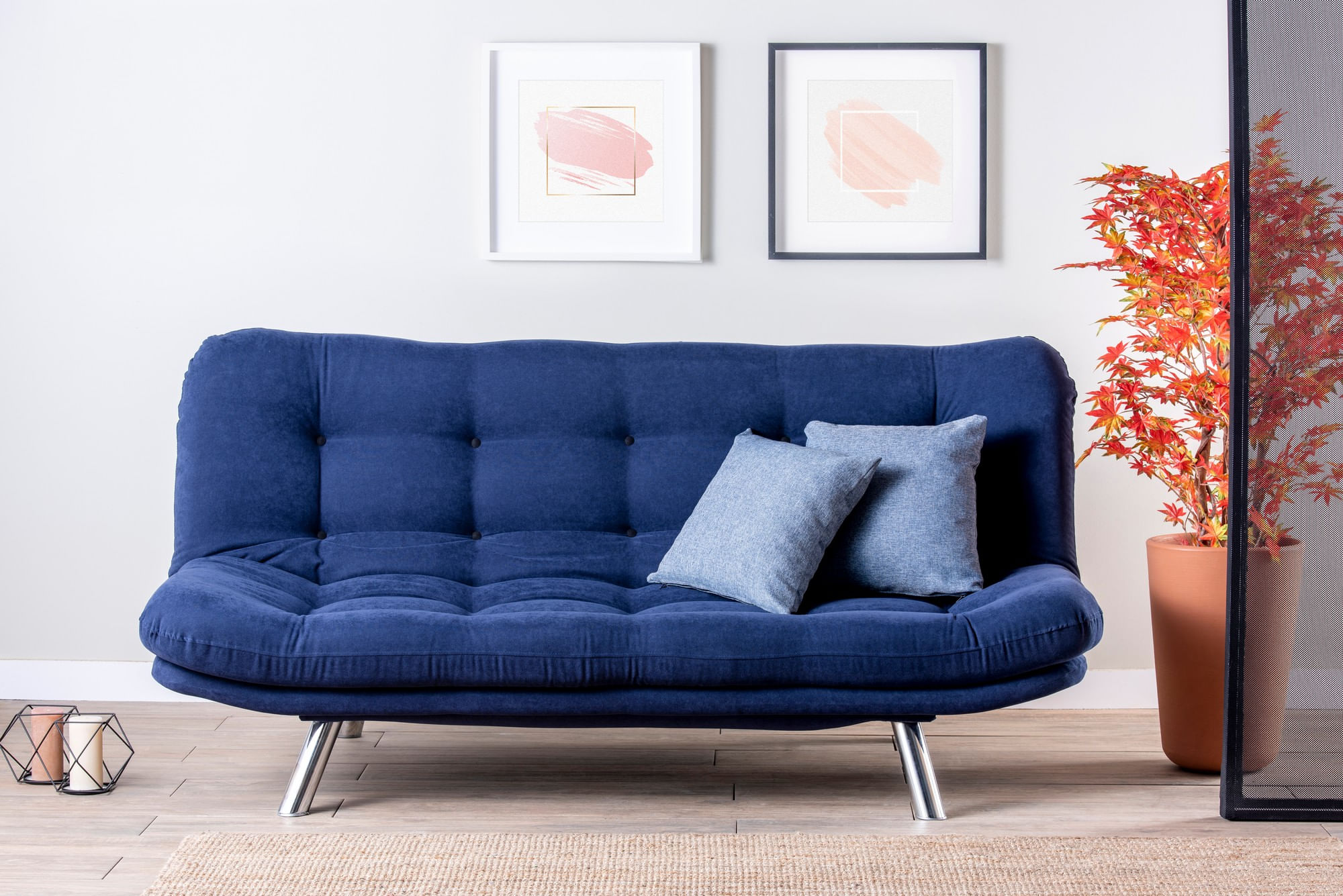 Canapea extensibila, Hanah Home, metal, albastru marin, 200x95x105 cm — imaginea 10