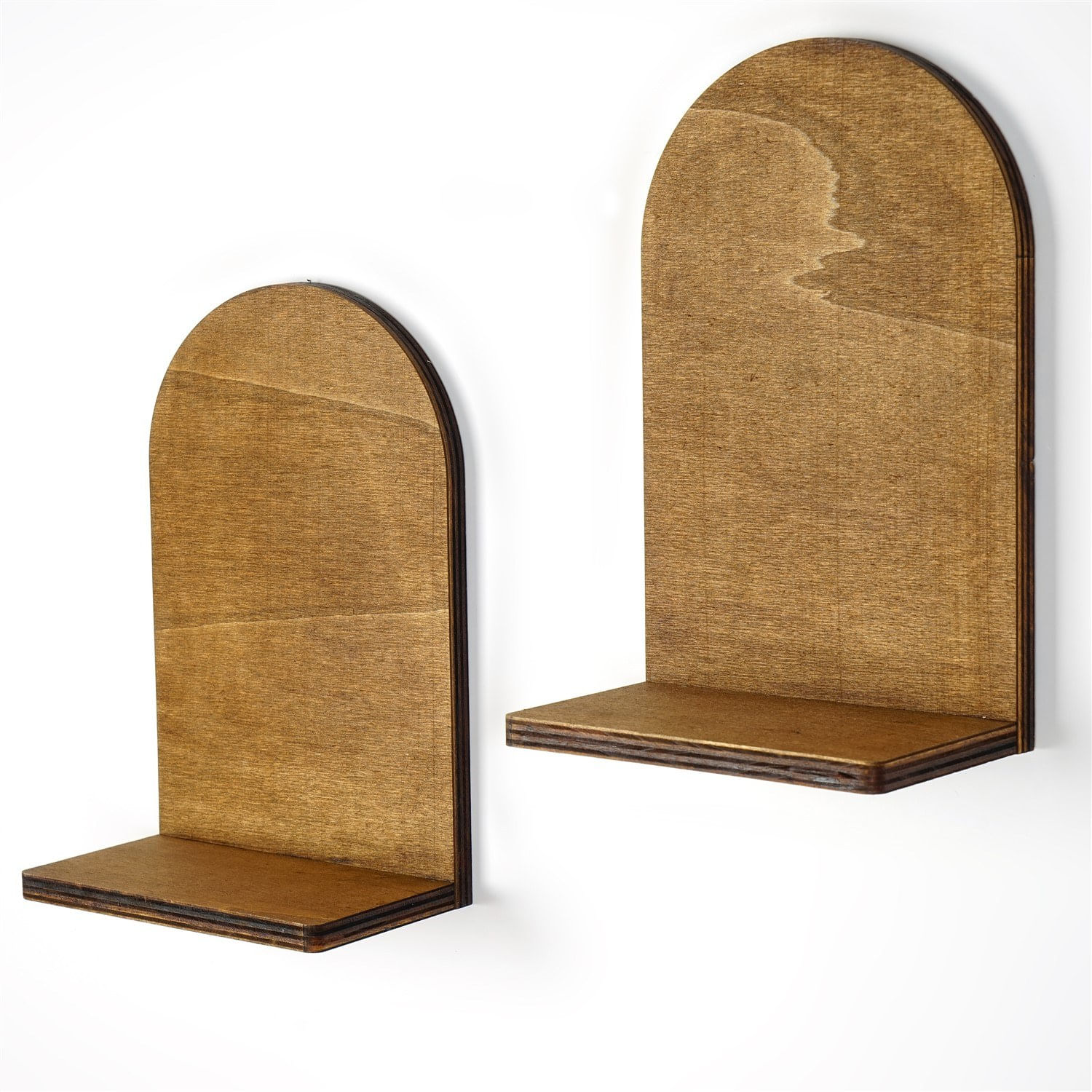 Raft de perete, Hanah Home, placaj, nuc, 16x26x9 cm (2 bucati) — imaginea 2