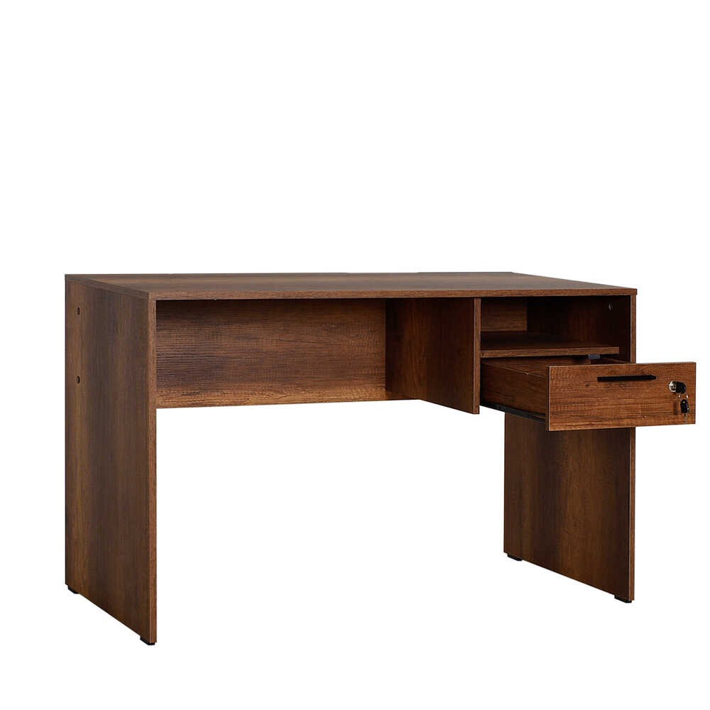 Birou de studiu, Hanah Home, panou de particule melaminat, nuc, 120x60x75 cm — imaginea 7