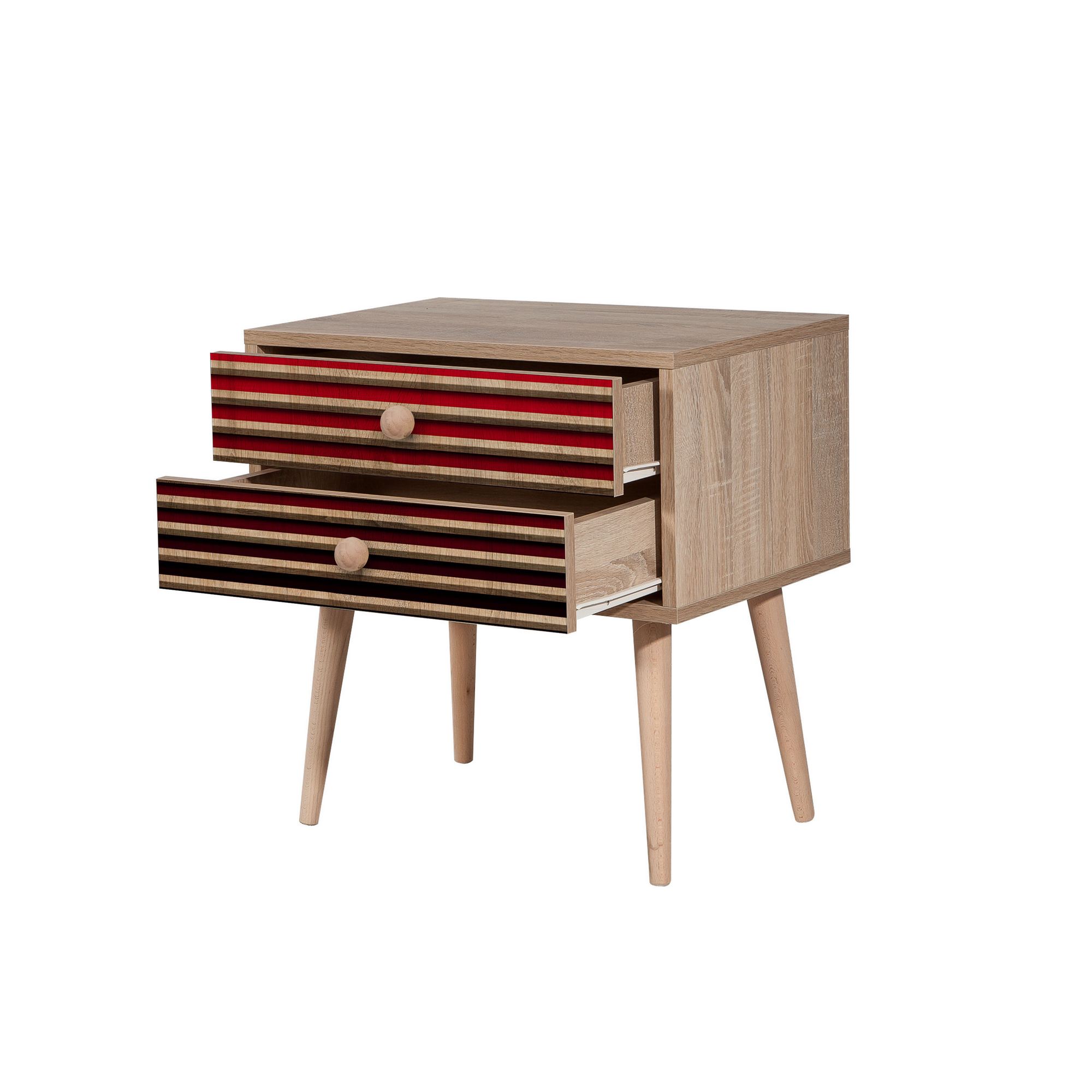 Noptiera, Hanah Home, pal melaminat, stejar sonoma, 60x40x61 cm, 869VEL3512 — imaginea 5