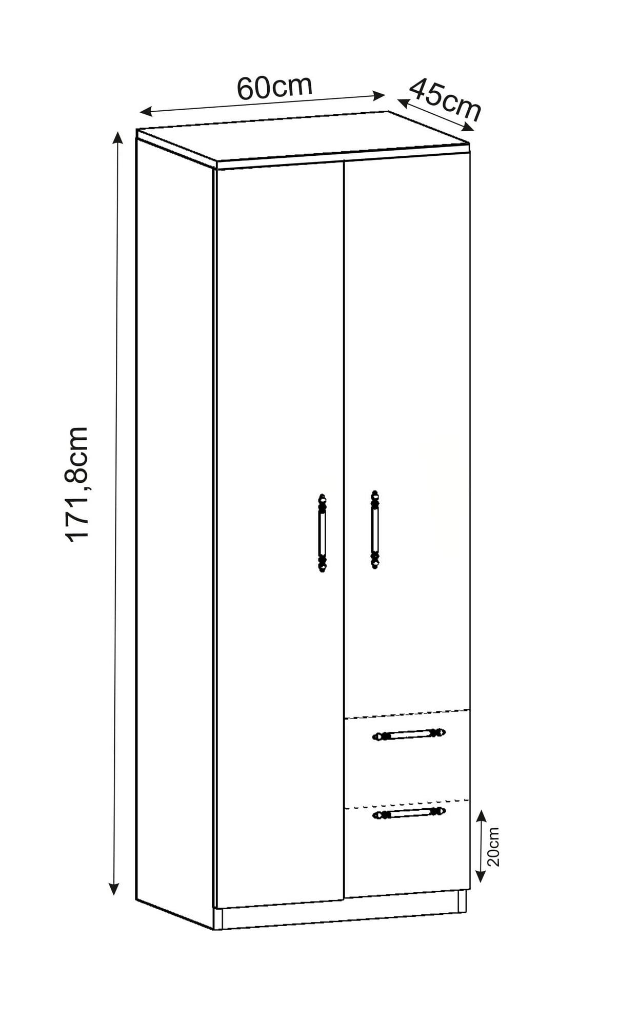 Sifonier, Hanah Home, pal melaminat, alb, 60x45x171.8 cm, 382NRC1164 — imaginea 2