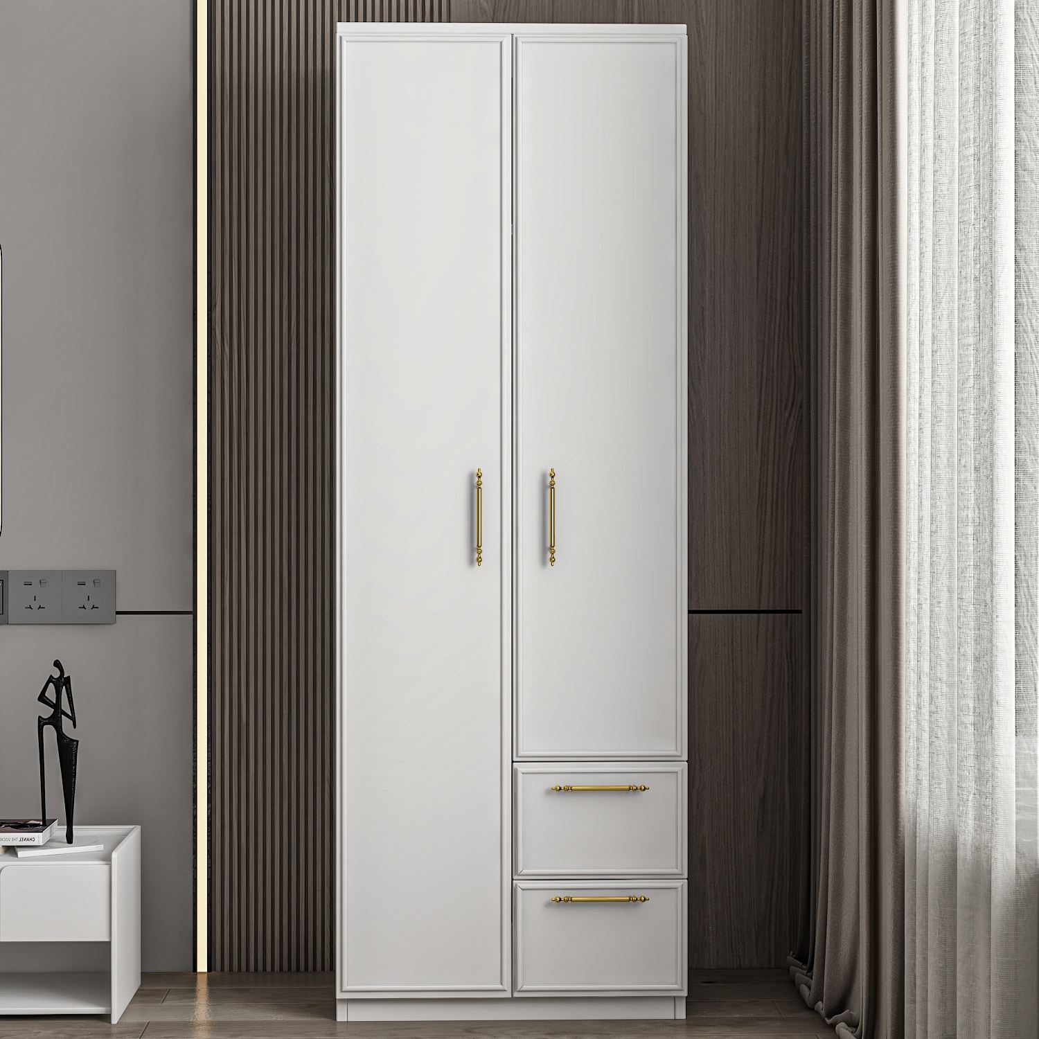 Sifonier, Hanah Home, pal melaminat, alb, 60x45x171.8 cm, 382NRC1164 — imaginea 5