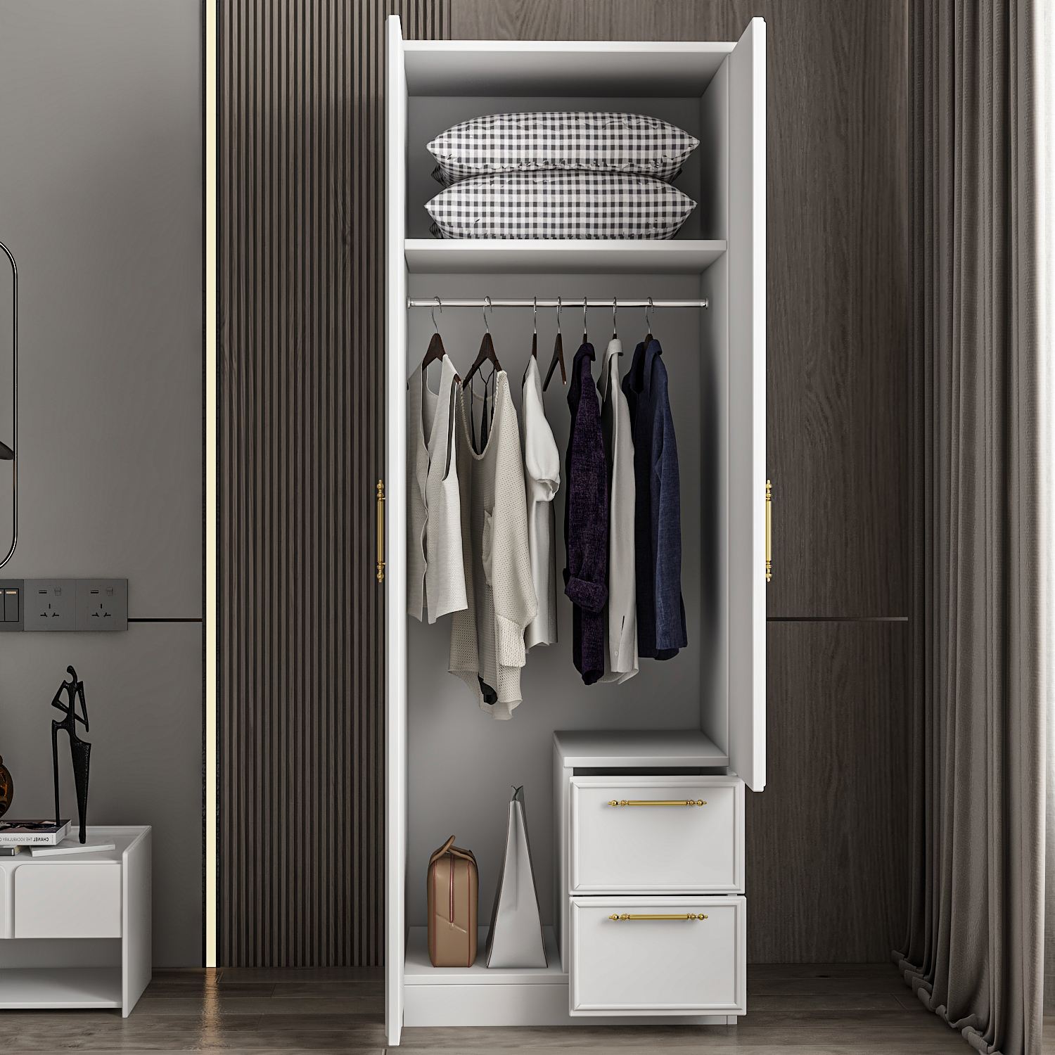 Sifonier, Hanah Home, pal melaminat, alb, 60x45x171.8 cm, 382NRC1164 — imaginea 6