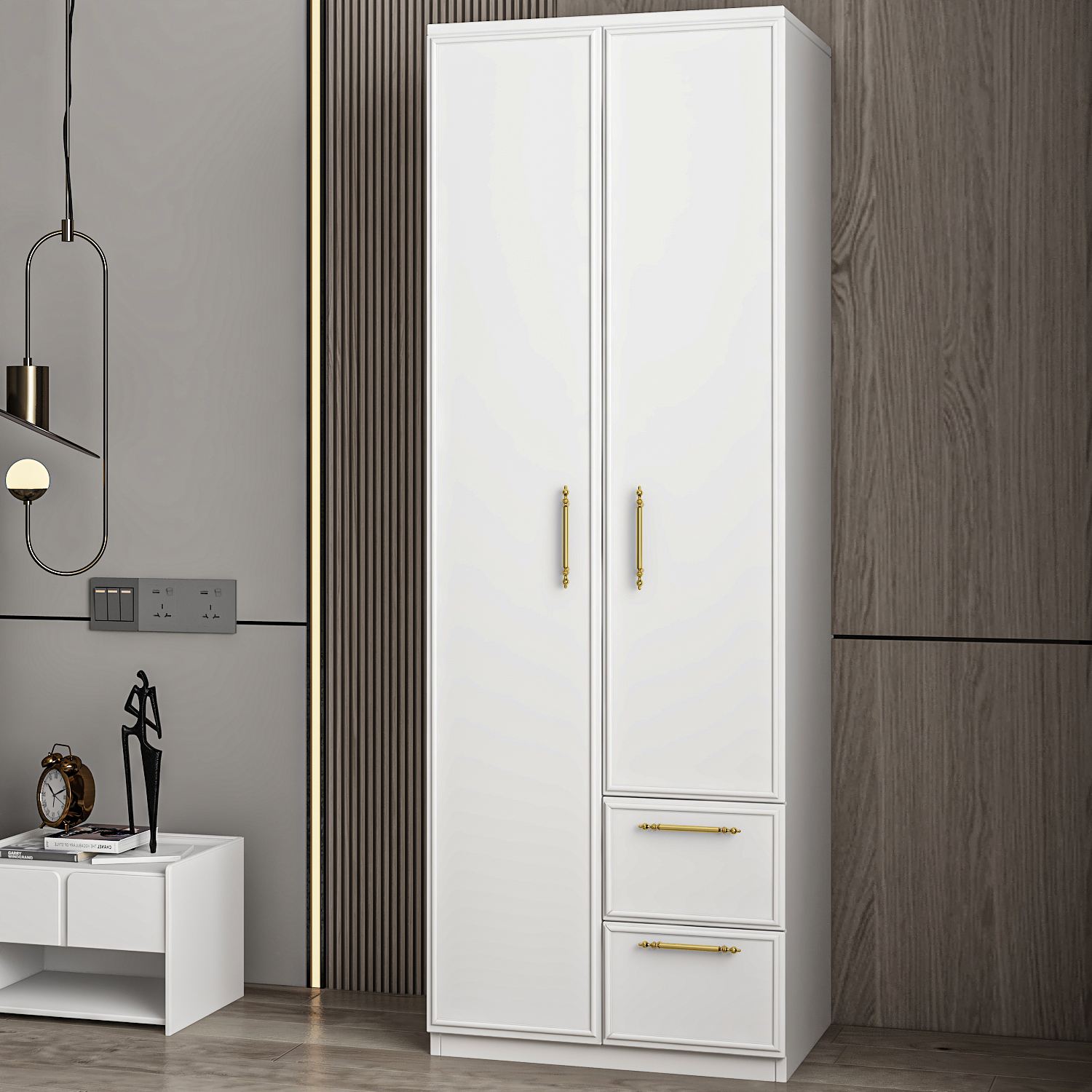 Sifonier, Hanah Home, pal melaminat, alb, 60x45x171.8 cm, 382NRC1164 — imaginea 7