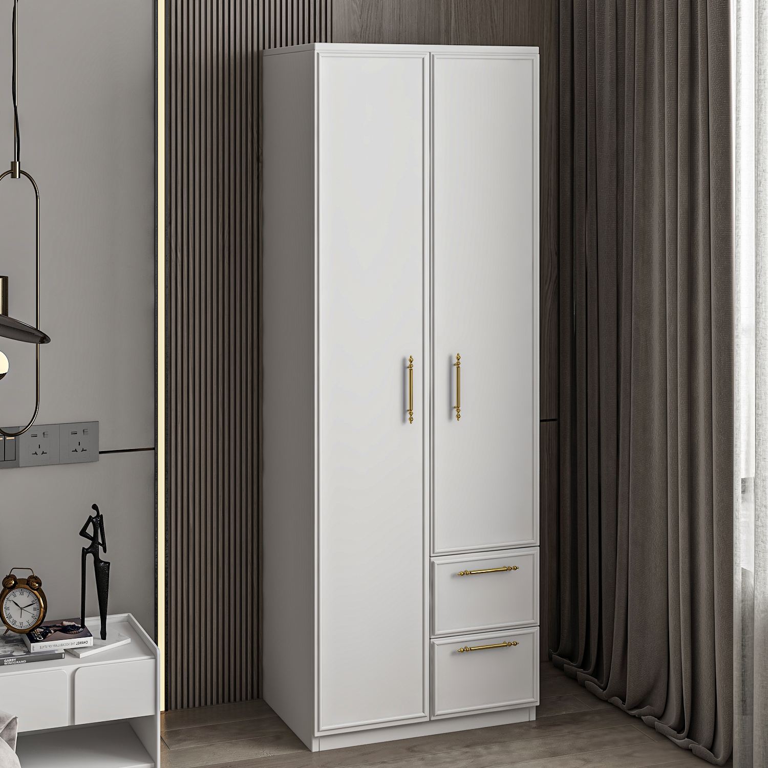 Sifonier, Hanah Home, pal melaminat, alb, 60x45x171.8 cm, 382NRC1164 — imaginea 8