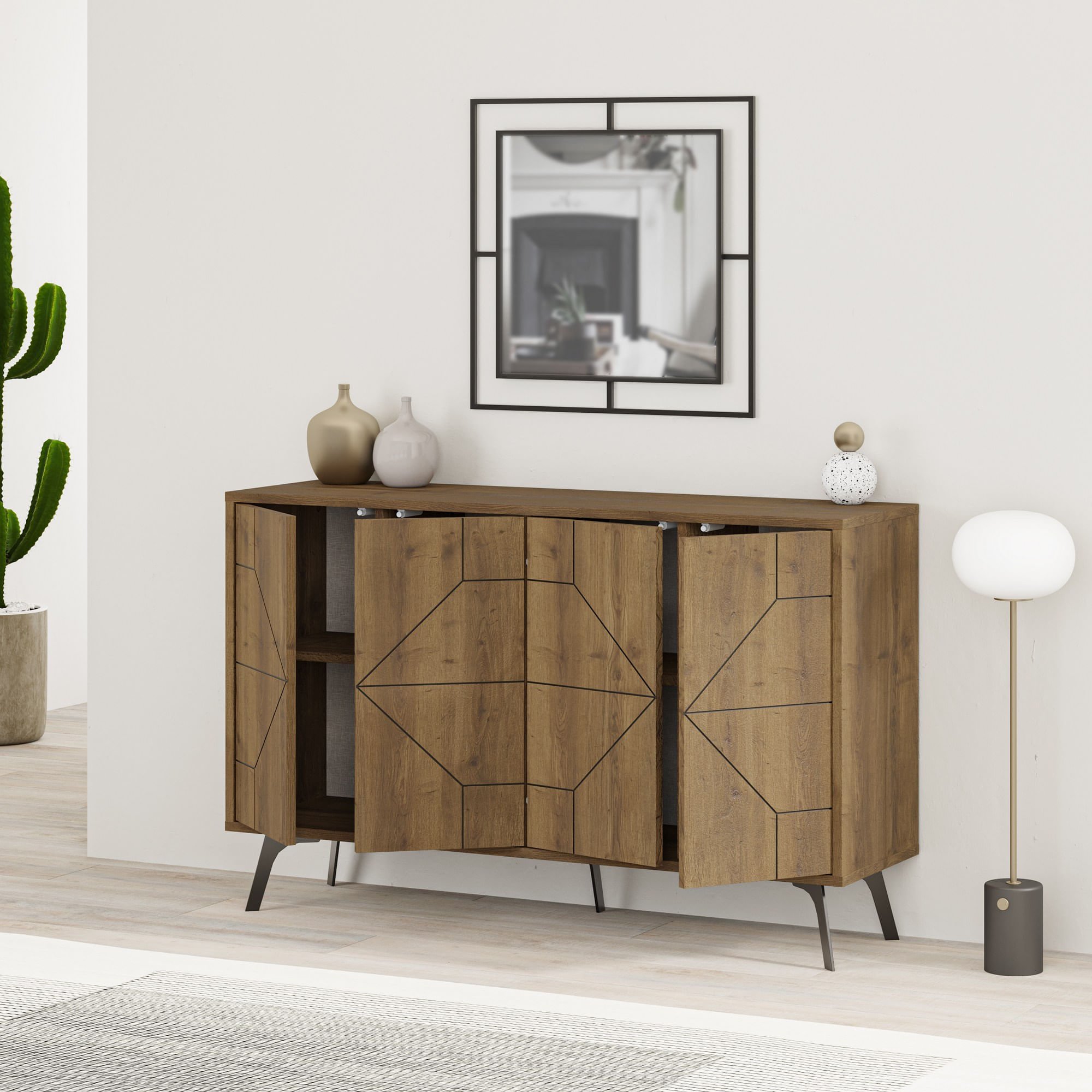 Consola, Hanah Home, pal melaminat, hitit, 123x35x77.4 cm — imaginea 3