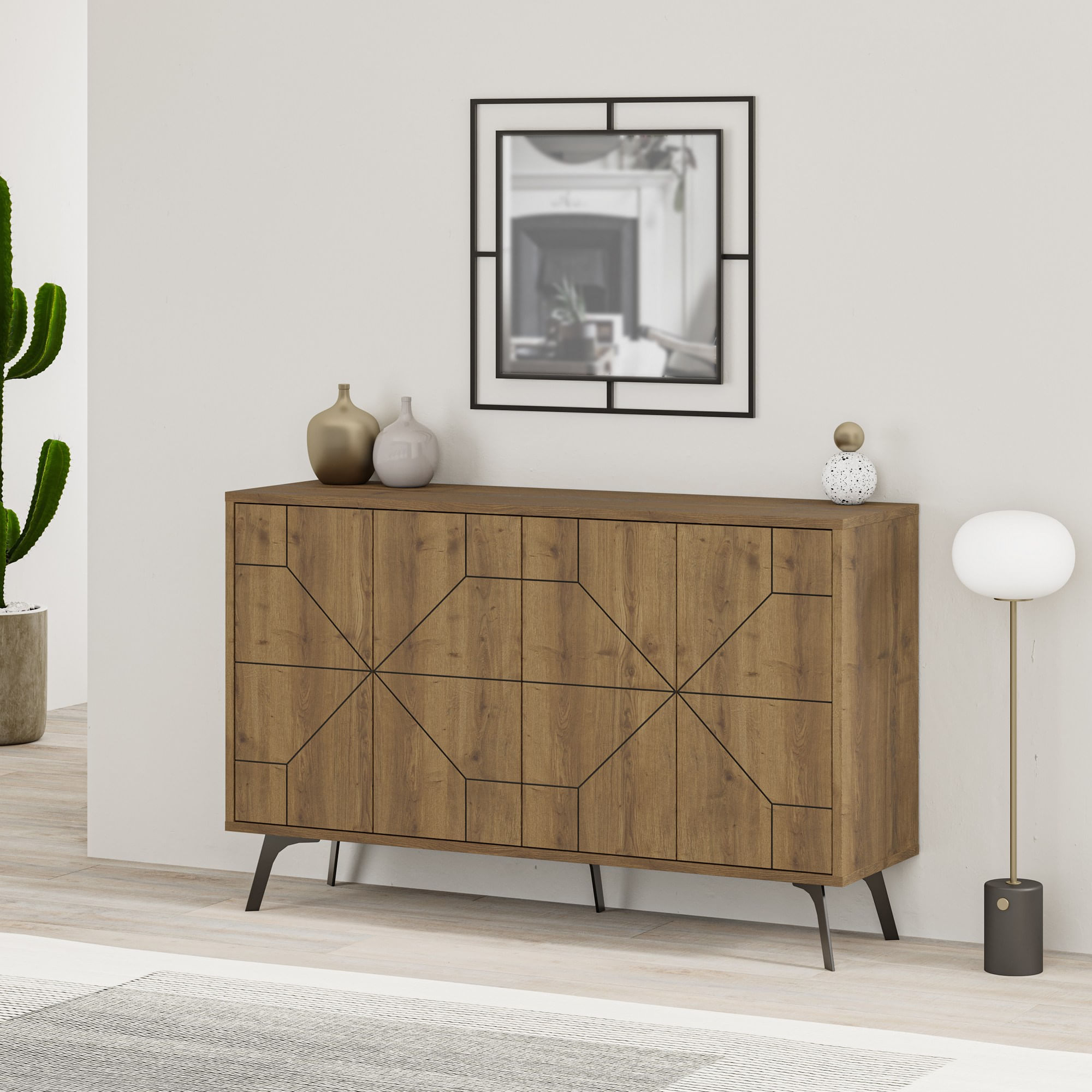 Consola, Hanah Home, pal melaminat, hitit, 123x35x77.4 cm — imaginea 5
