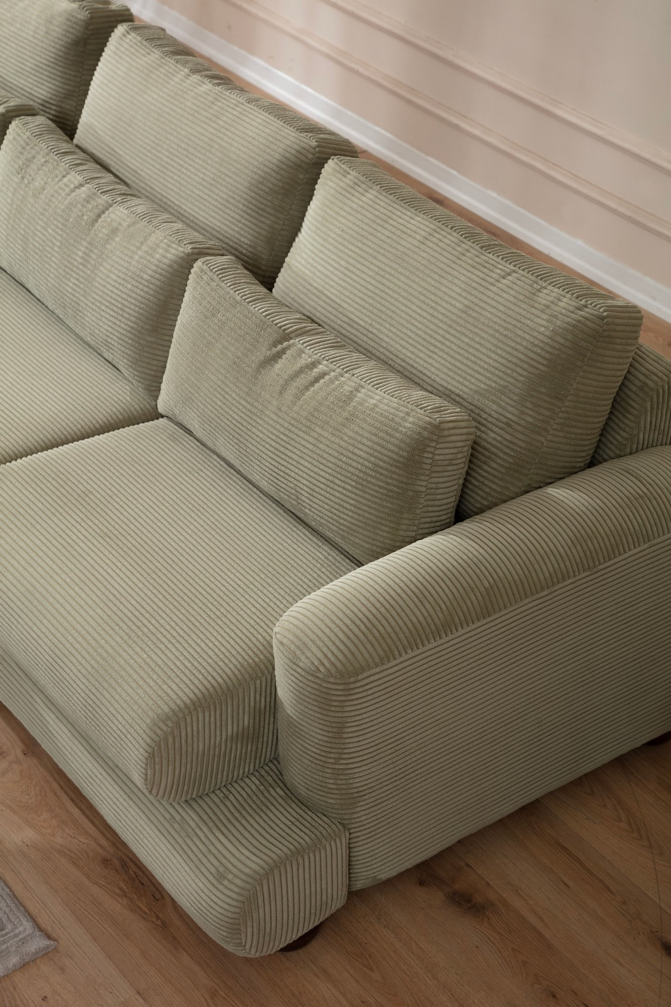 Canapea 4 locuri, Hanah Home, lemn fag, verde, 330x105x90 cm — imaginea 10