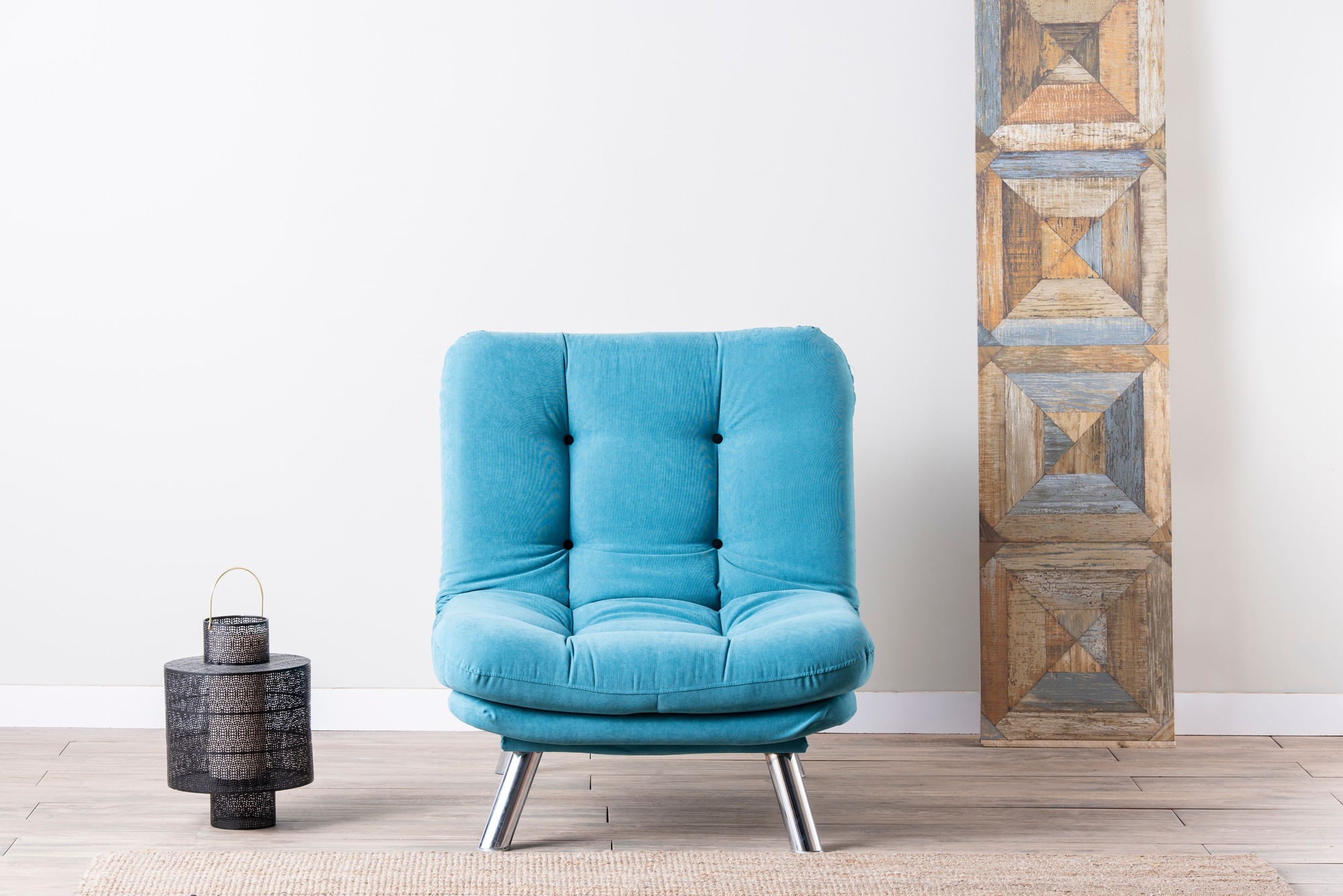 Fotoliu, Hanah Home, metal, turcoaz, 88x90x105 cm — imaginea 7