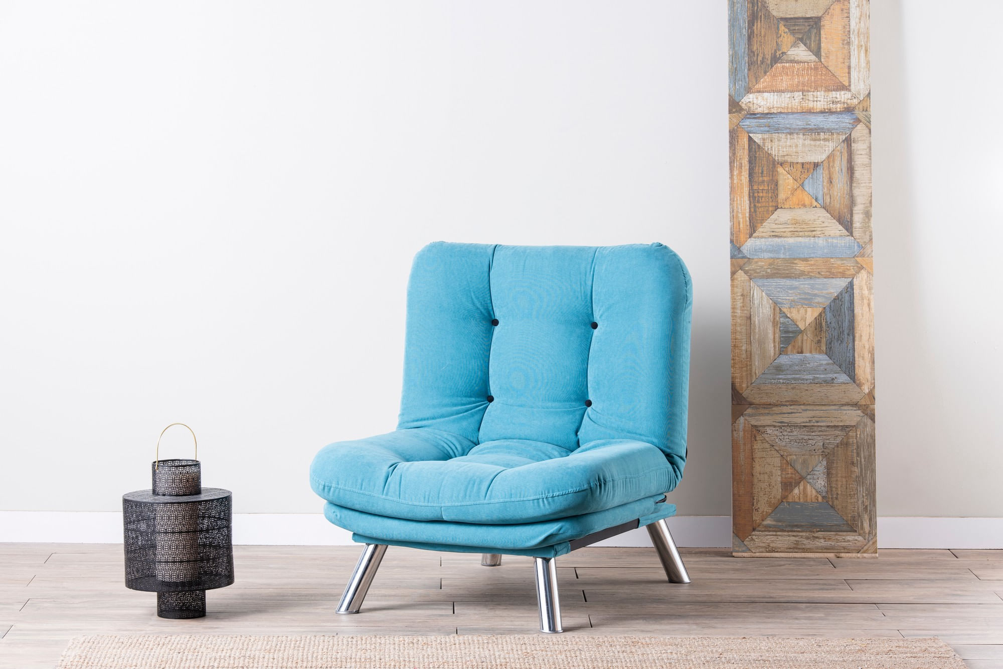 Fotoliu, Hanah Home, metal, turcoaz, 88x90x105 cm — imaginea 8