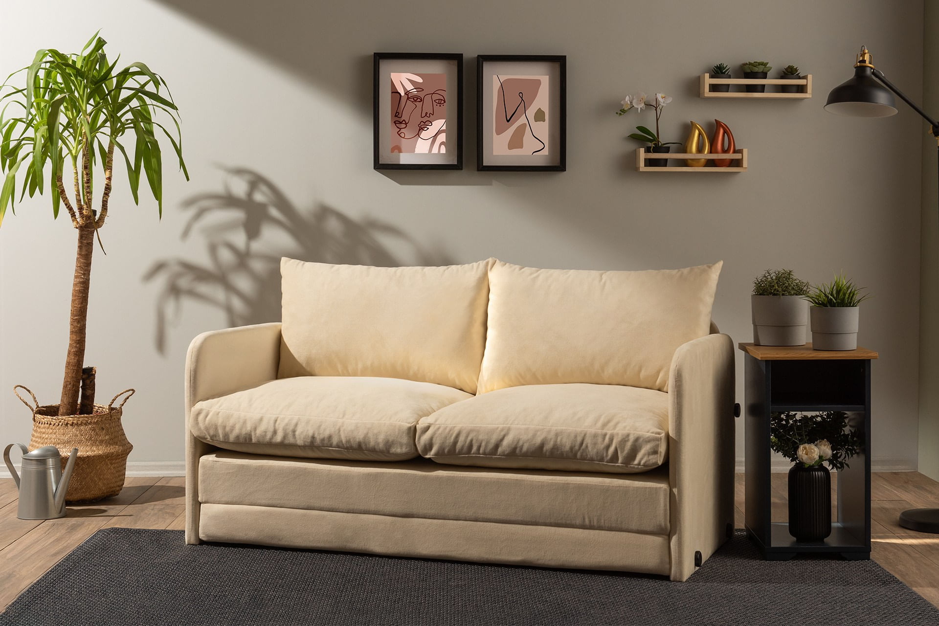 Canapea extensibila, Atelier Del Sofa, textil, crem, 200x140 cm — imaginea 11