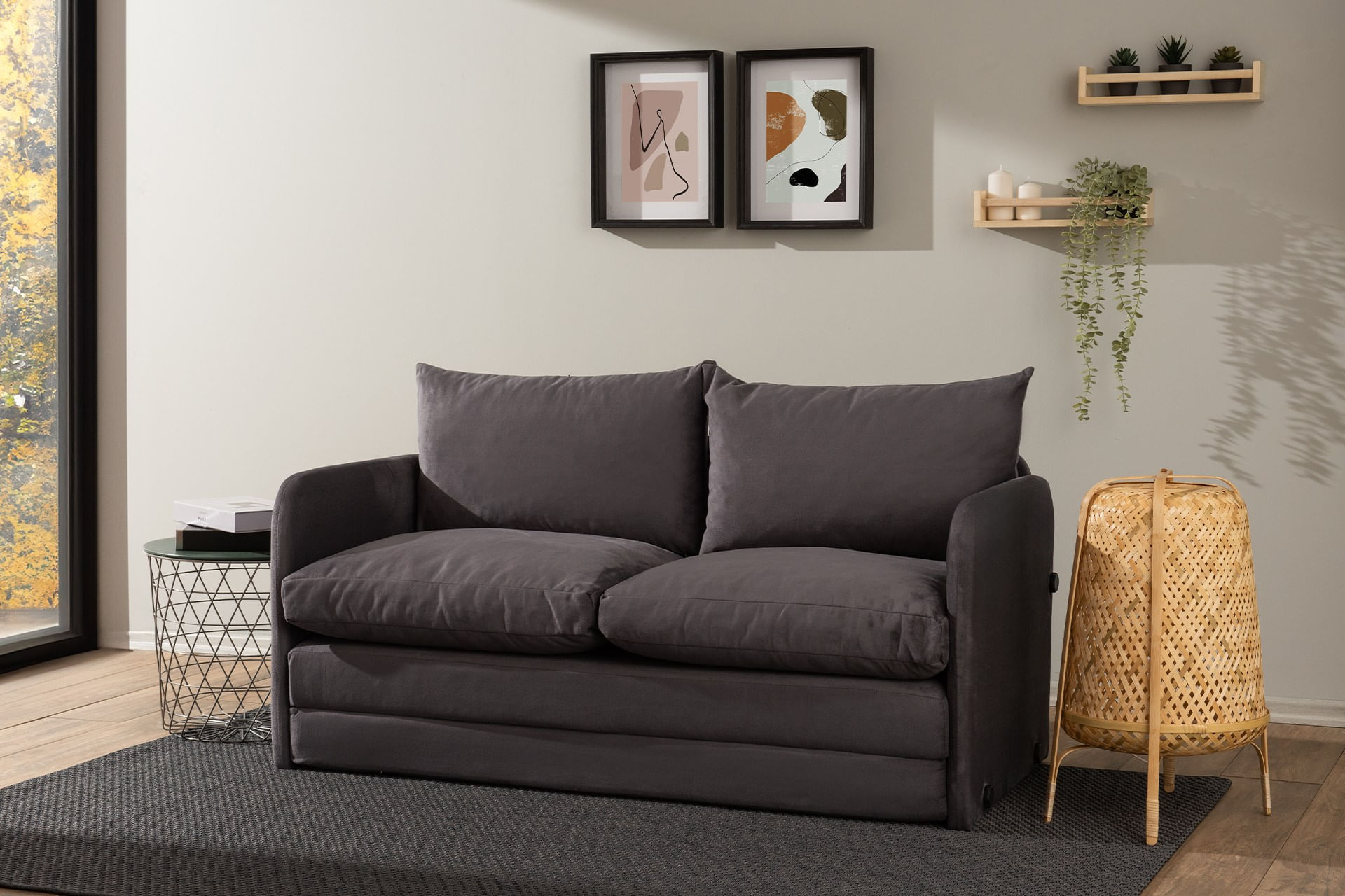 Canapea extensibila, Atelier Del Sofa, textil, gri, 148x70x66 cm — imaginea 9