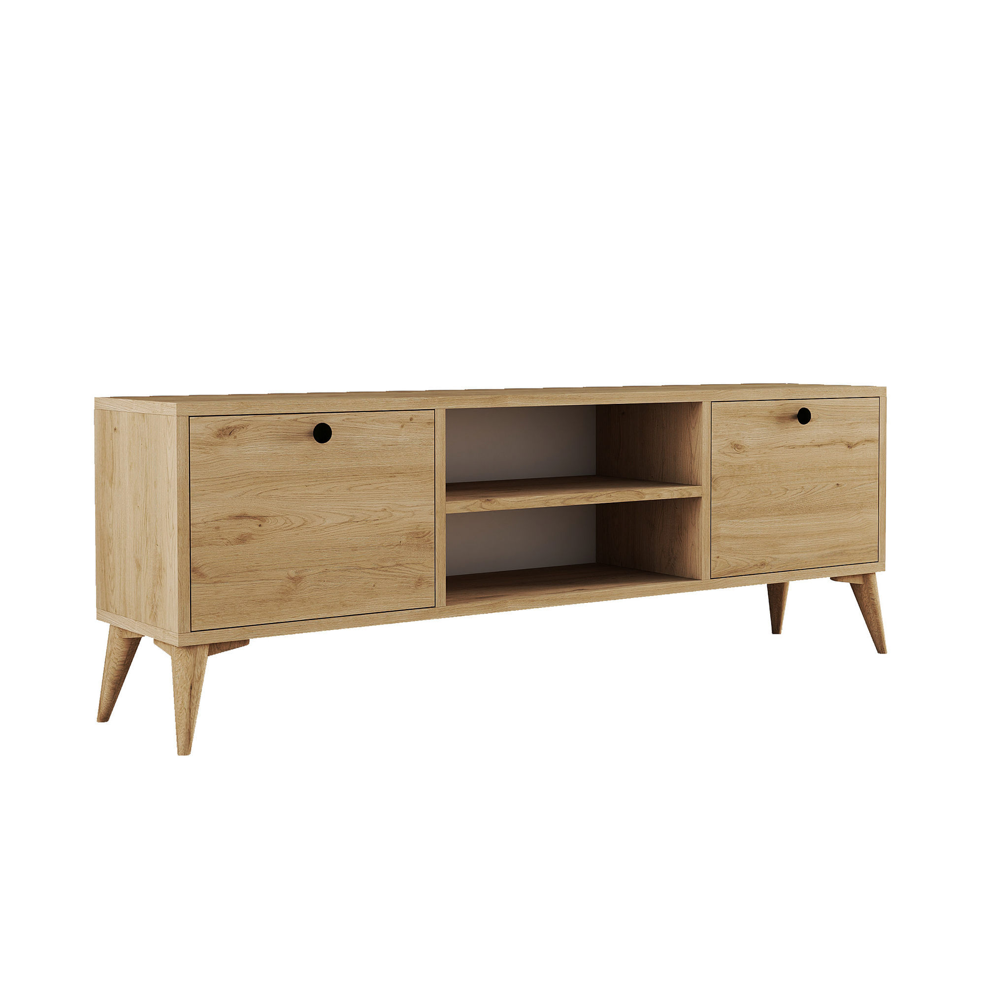 Comoda tv, Hanah Home, pal melaminat, stejar, 138x42.6x29.5 cm — imaginea 2