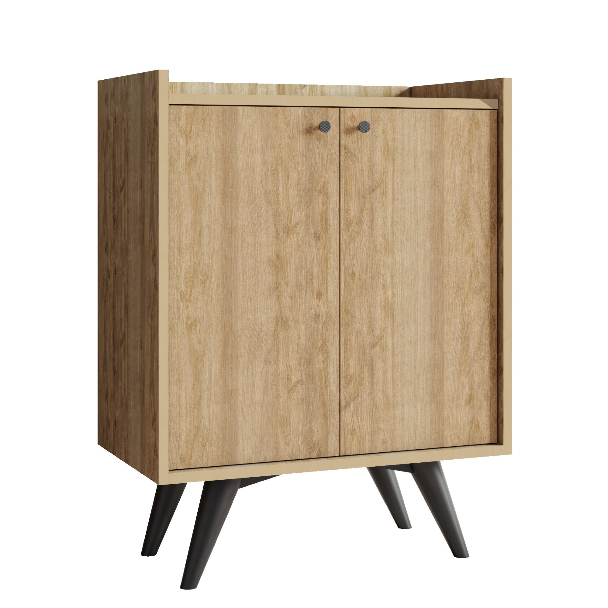Dulap multifunctional, Hanah Home, pal melaminat, stejar si negru, 70x40x91.5 cm — imaginea 6