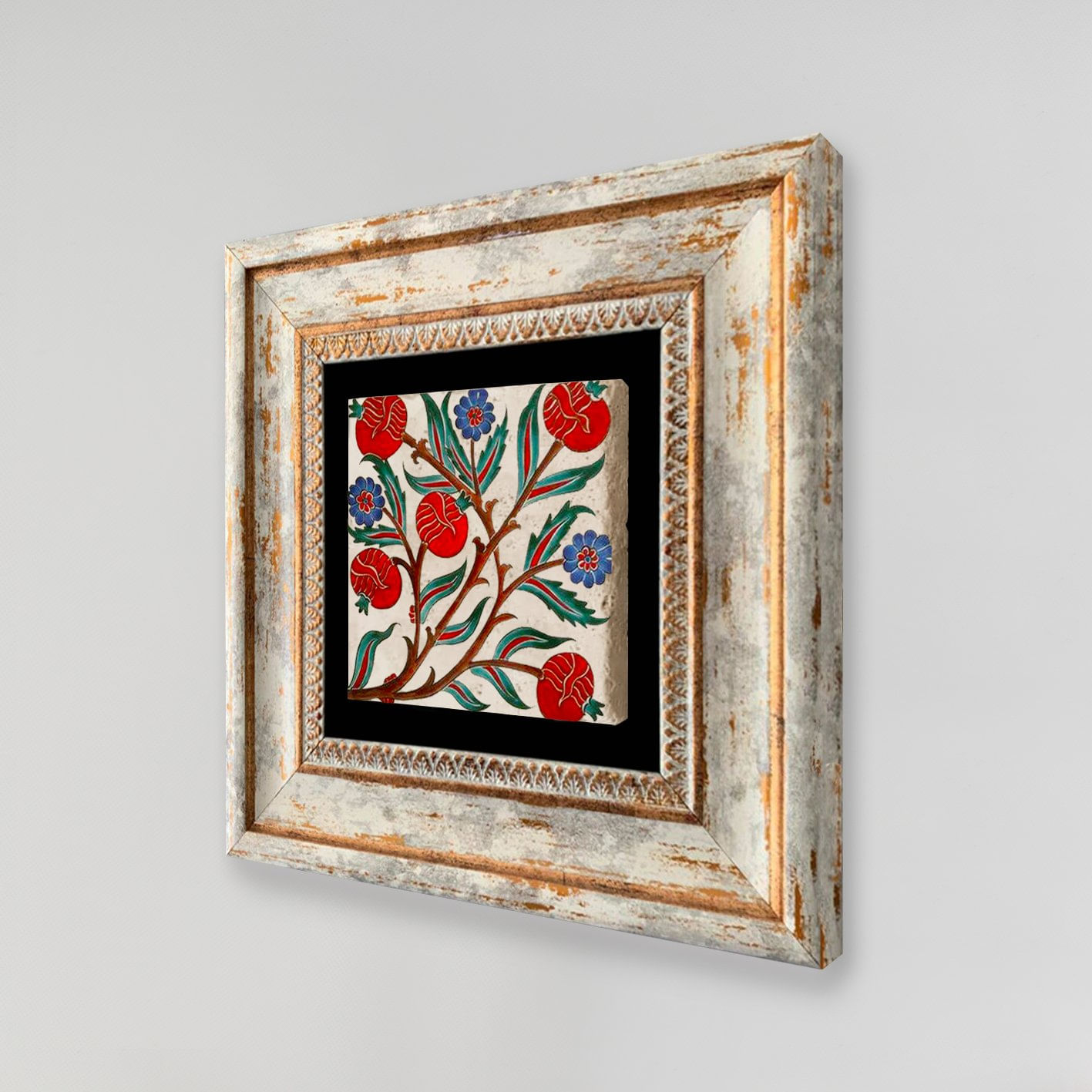 Tablou decorativ inramat, Wallxpert, piatra, multicolor, 20x20 cm