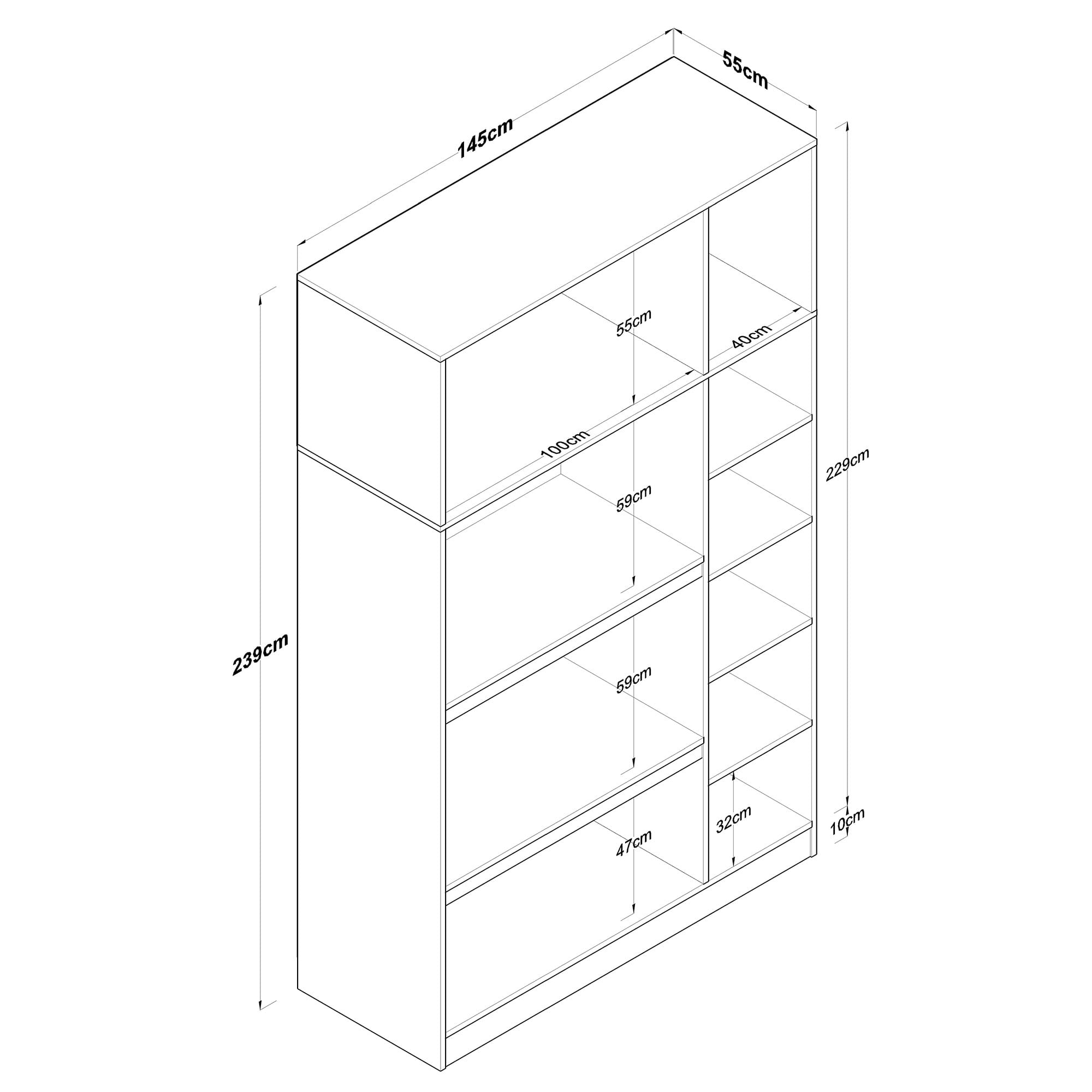 Dulap, Hanah Home, pal melaminat, alb, 145x55x239 cm — imaginea 7