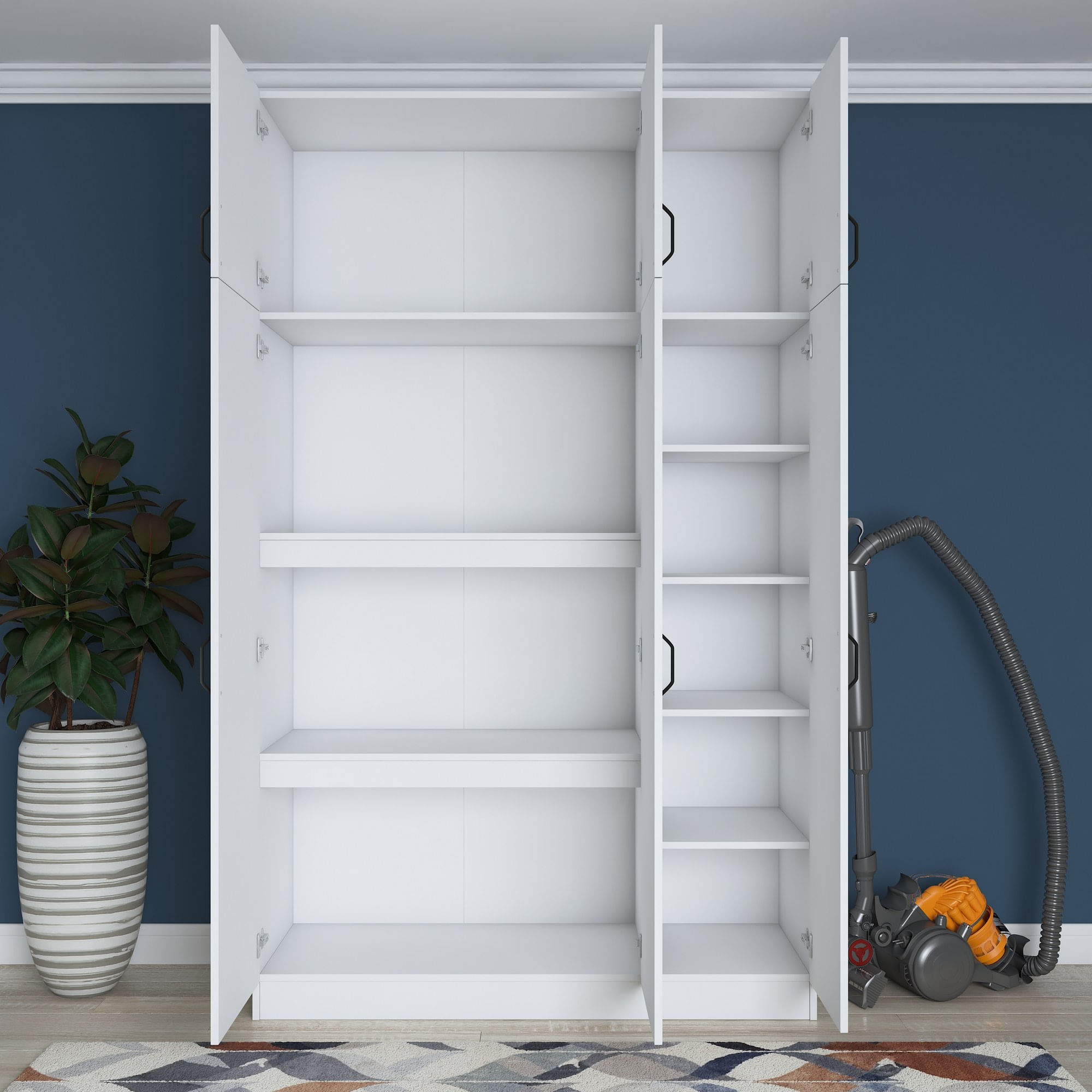 Dulap, Hanah Home, pal melaminat, alb, 145x55x239 cm — imaginea 11