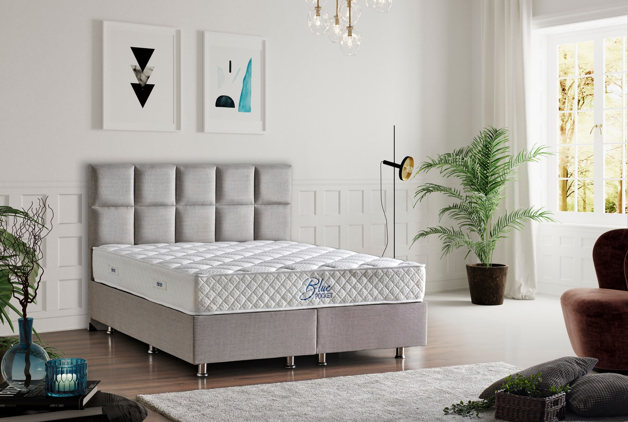 Saltea ortopedica, Hanah Home, alb, 80x180 cm, burete cu pene si fibra siliconica — imaginea 4