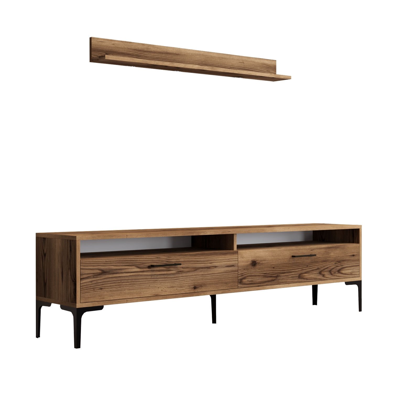 Comoda tv, Hanah Home, pal melaminat, nuc, 180x47x35 cm, 845HCT3098