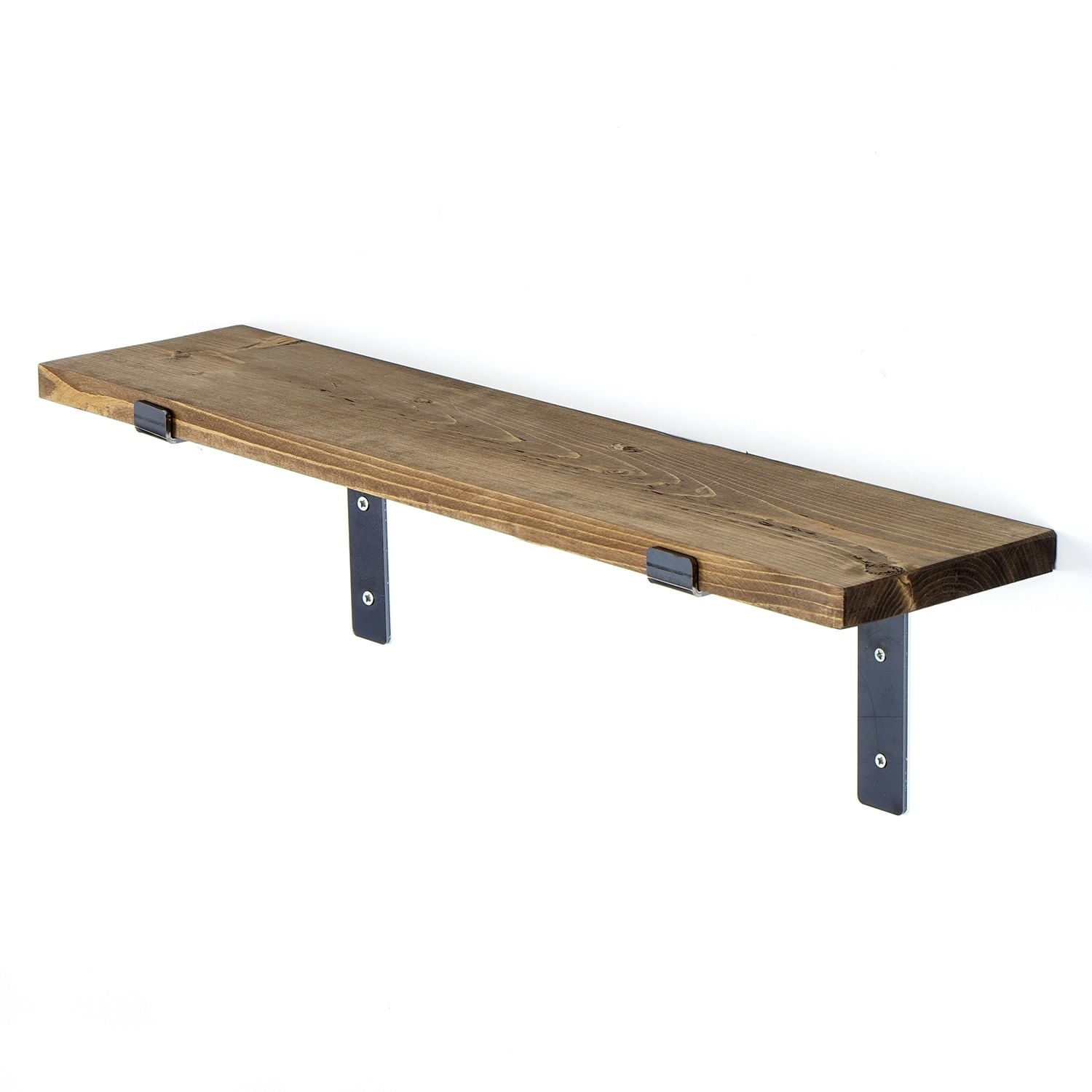 Raft de perete, Hanah Home, lemn molid, negru si nuc, 60x16x14 cm — imaginea 7