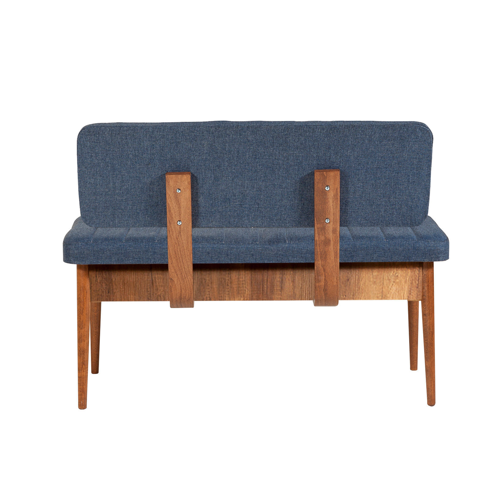 Banca cu spatiu de depozitare, Hanah Home, panou aglomerat melaminat, nuc si albastru inchis, 110x40x85 cm - imagine 7