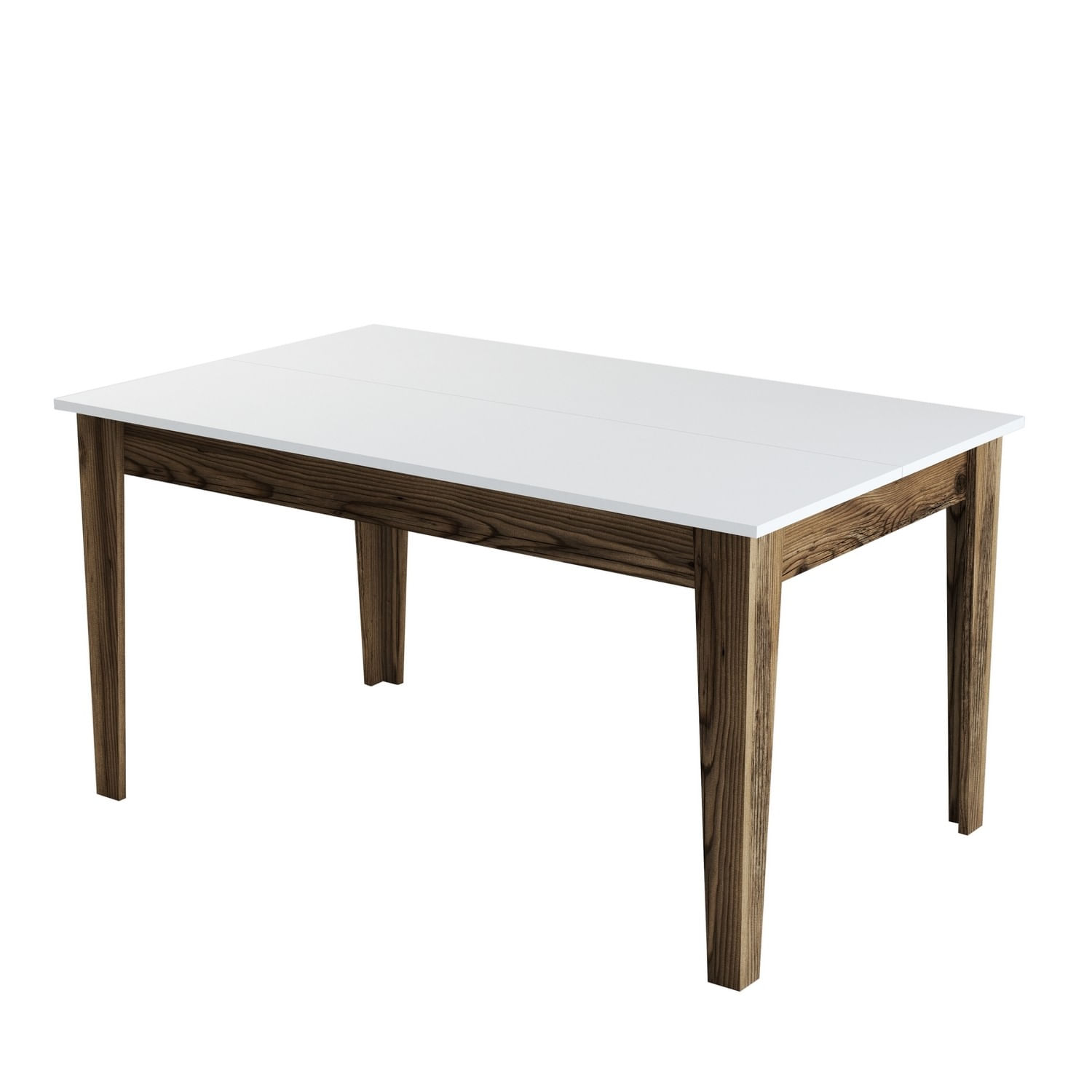 Masa de dining, Hanah Home, pal melaminat, nuc si alb, 145x88x75 cm