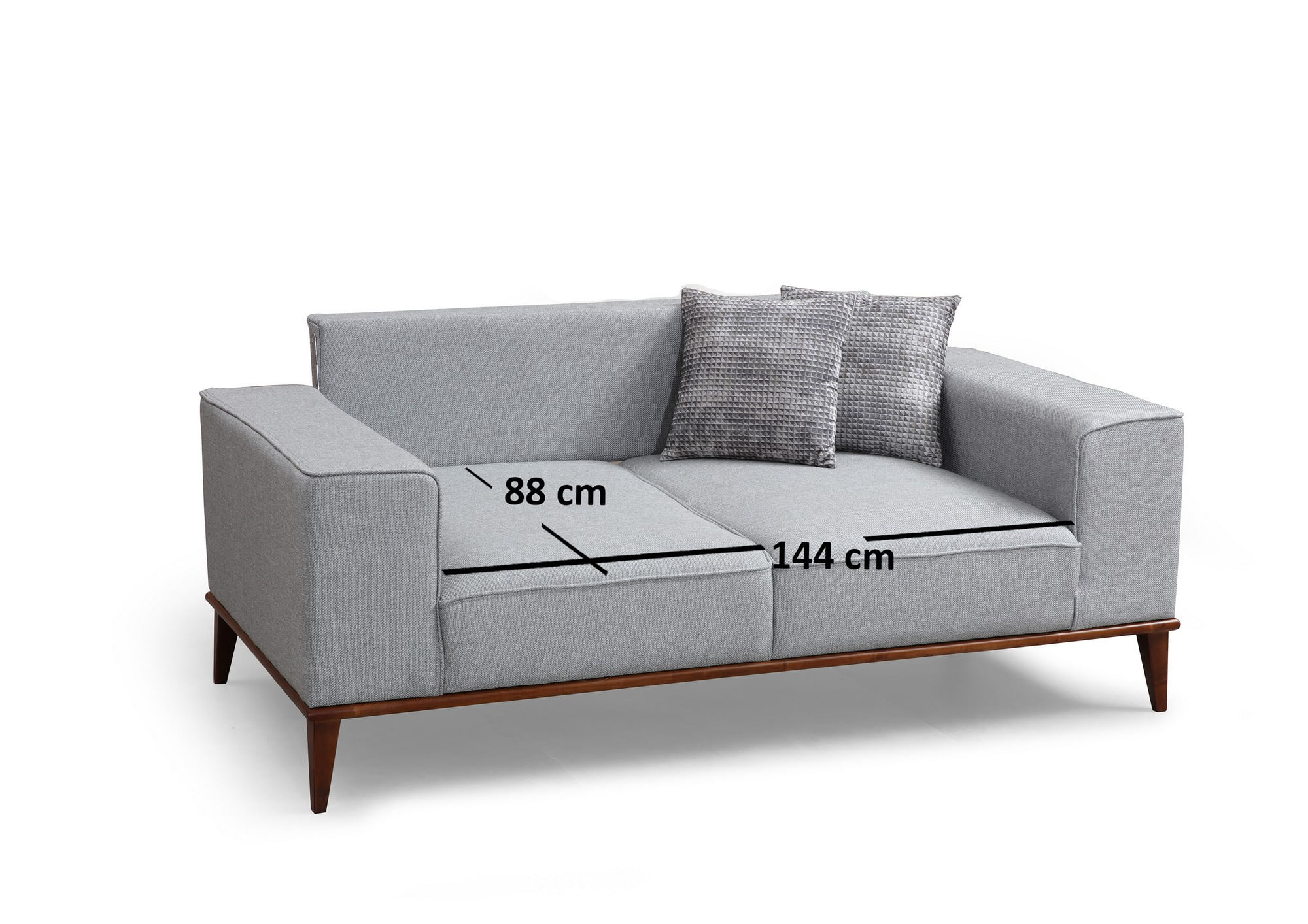 Canapea extensibila, Hanah Home, lemn fag si placi aglomerate, gri, 184x91x85 cm — imaginea 2