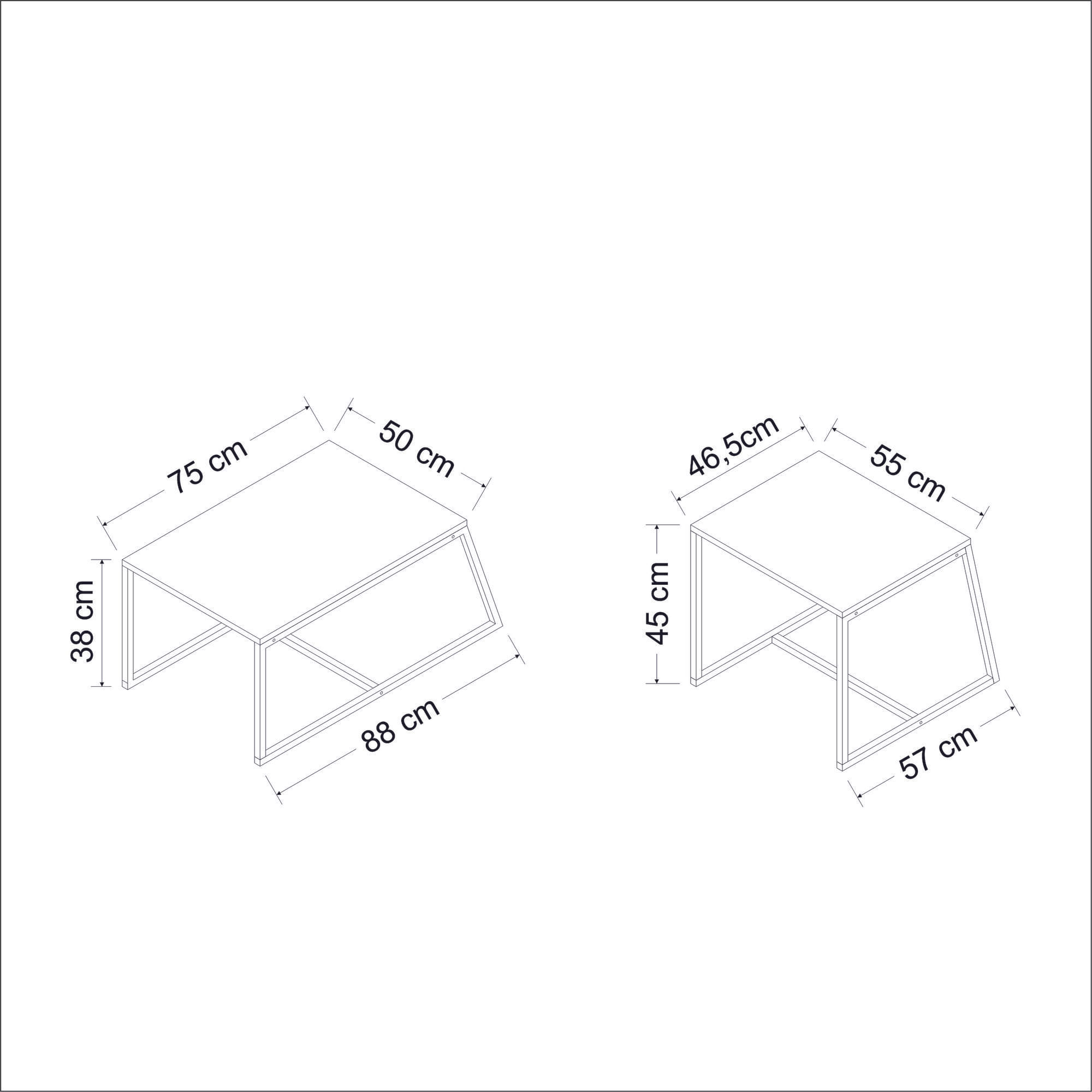 Masuta de cafea, Hanah Home, pal melaminat, alb, 75x38x50 cm — imaginea 13