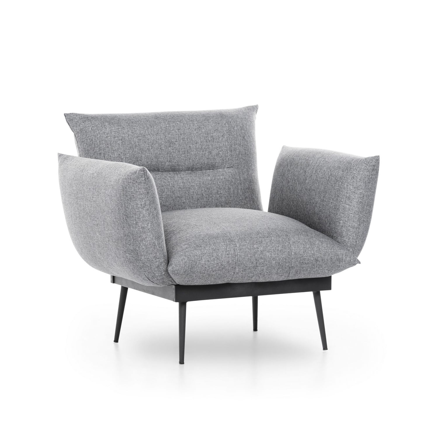 Fotoliu, Hanah Home, stofa in, gri, 90x95x80 cm — imaginea 2