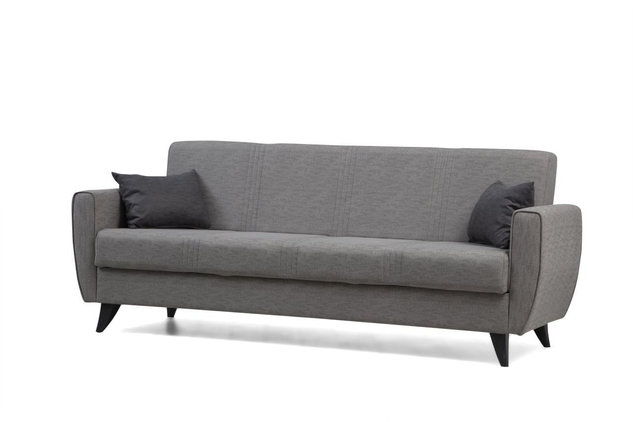 Canapea extensibila 3 locuri, Atelier Del Sofa, cadru metal lemn, gri deschis, 207x86x77 cm — imaginea 5