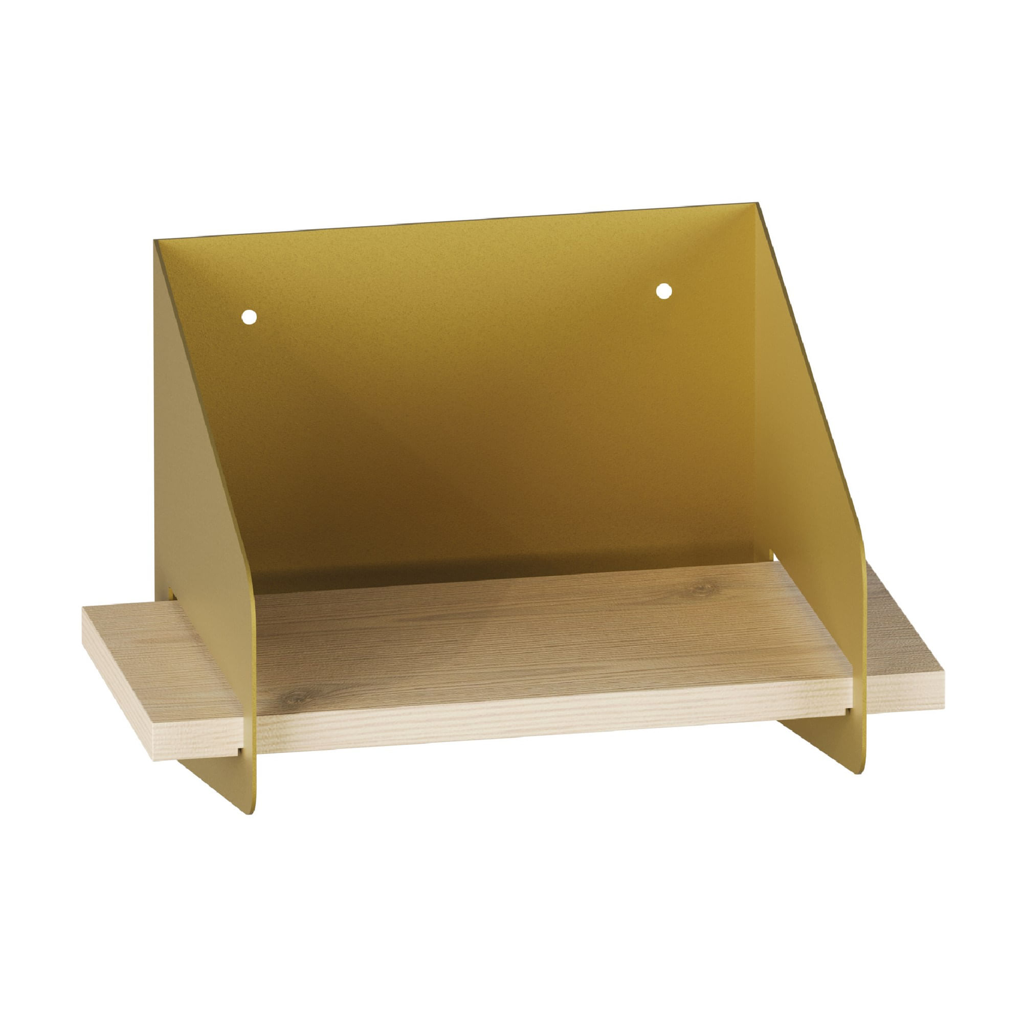Raft de perete, Hanah Home, lemn, auriu, 30x20x19 cm — imaginea 3
