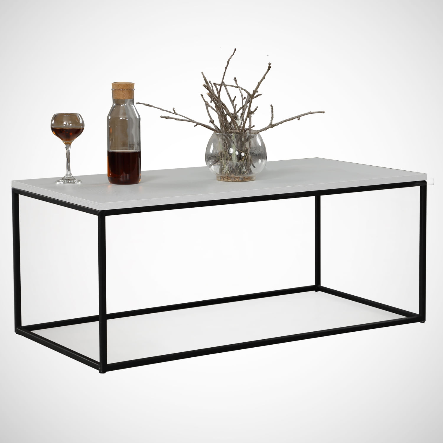 Masuta de cafea, Hanah Home, pal melaminat, alb, 95x55x43 cm, 801CMY2857 — imaginea 2
