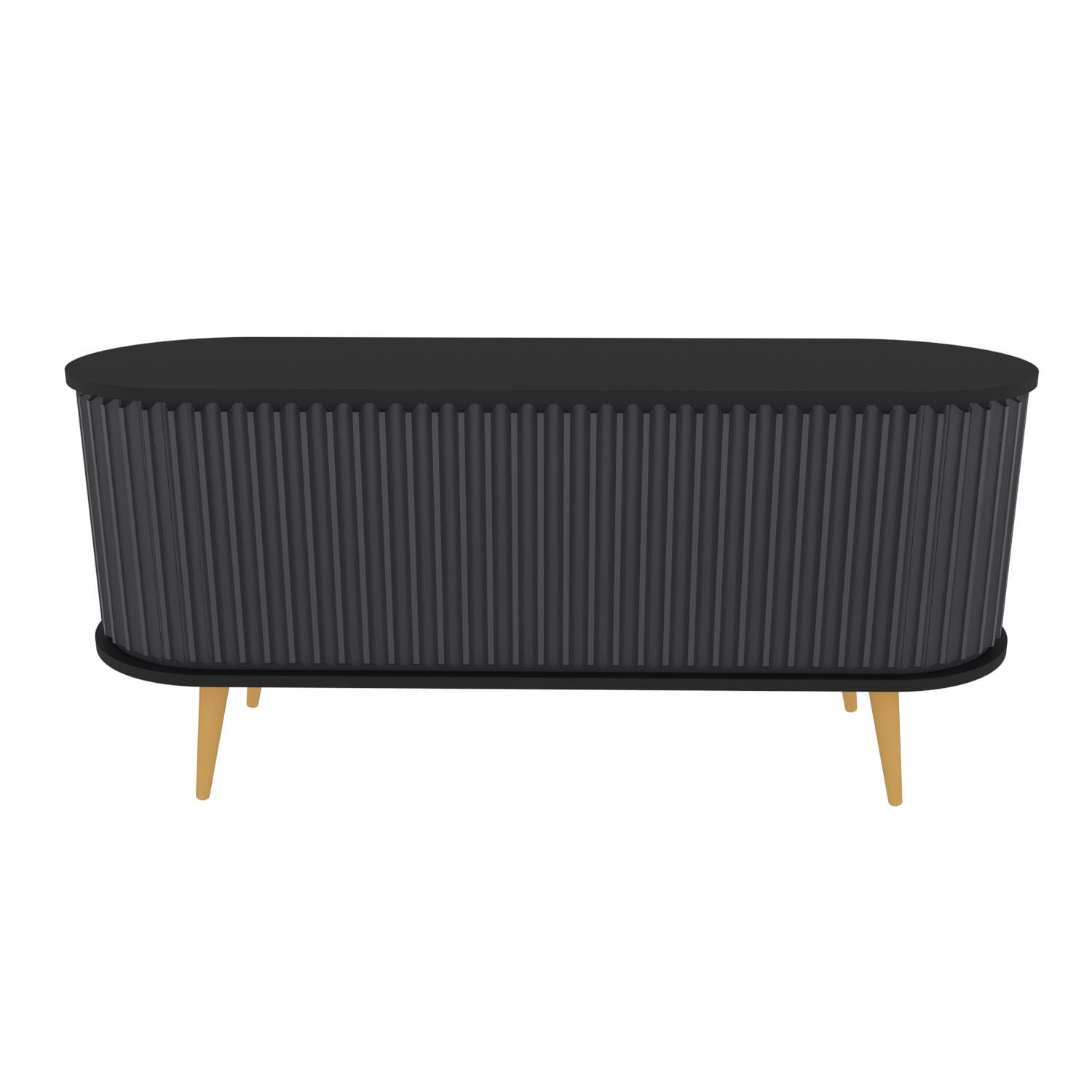 Comoda tv, Hanah Home, pal melaminat, negru antracit, 140x43x64 cm — imaginea 11