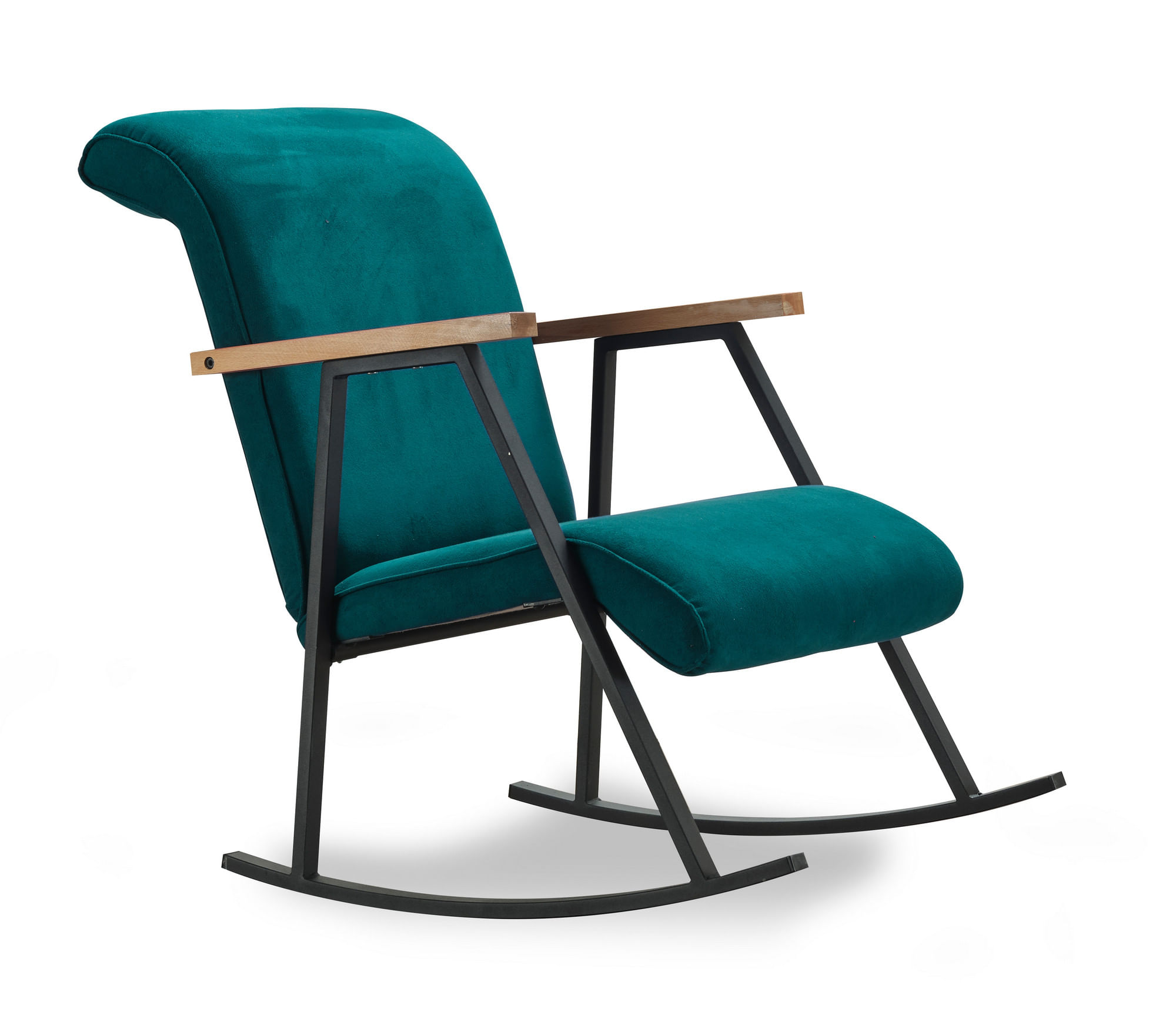 Fotoliu balansoar, Hanah Home, metal, albastru petrol, 65x55x44 cm — imaginea 4