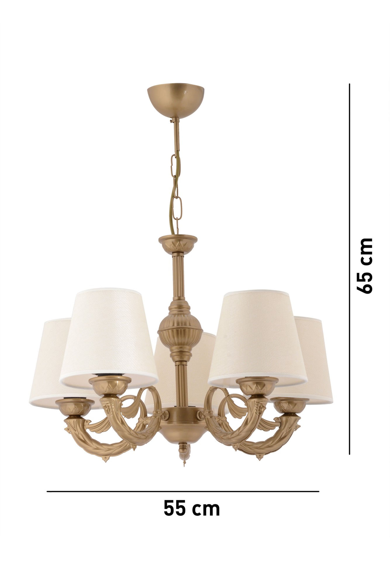 Candelabru, Opviq, metal, crem aur, 65x55 cm