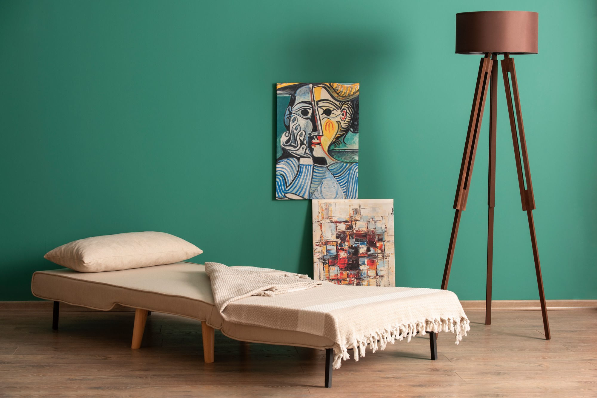 Canapea extensibila, Hanah Home, metal, crem, 180x80 cm — imaginea 3