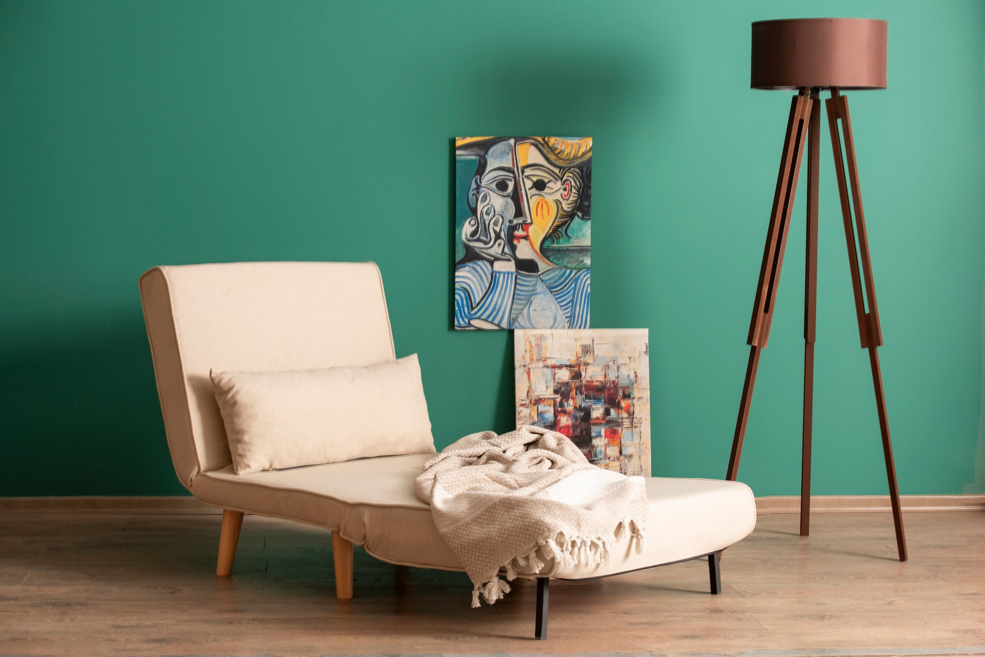 Canapea extensibila, Hanah Home, metal, crem, 180x80 cm — imaginea 5