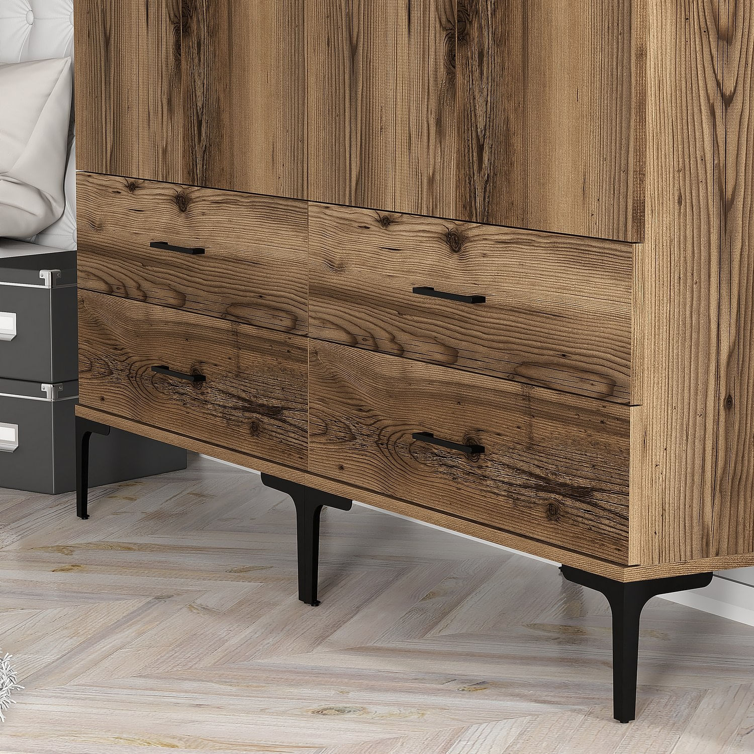 Sifonier, Hanah Home, pal melaminat, nuc, 160x47.5x201.4 cm, 845HCT5487 — imaginea 5