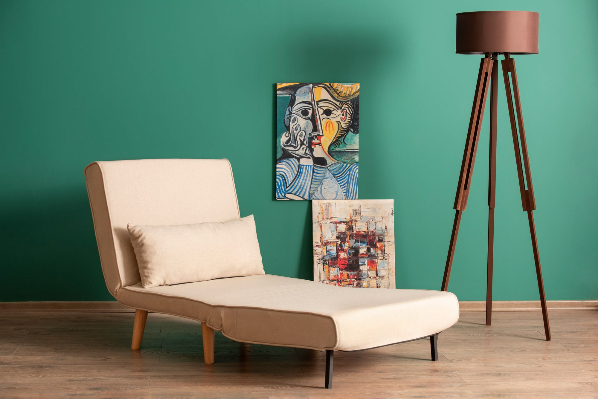 Canapea extensibila, Hanah Home, metal, crem, 180x80 cm — imaginea 11