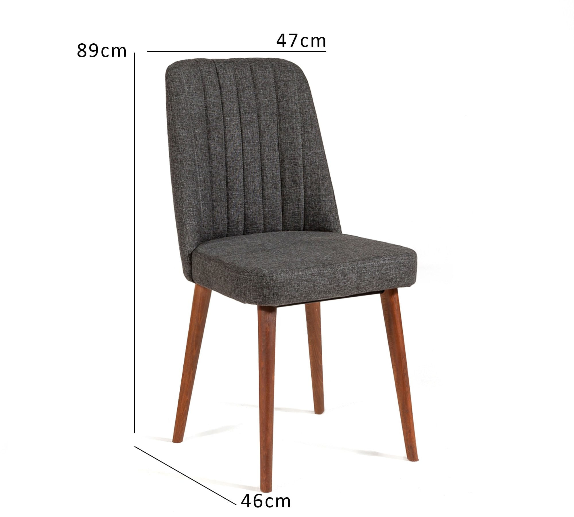 Scaun, Hanah Home, melaminat, nuc si antracit, 47x46x89 cm — imaginea 2